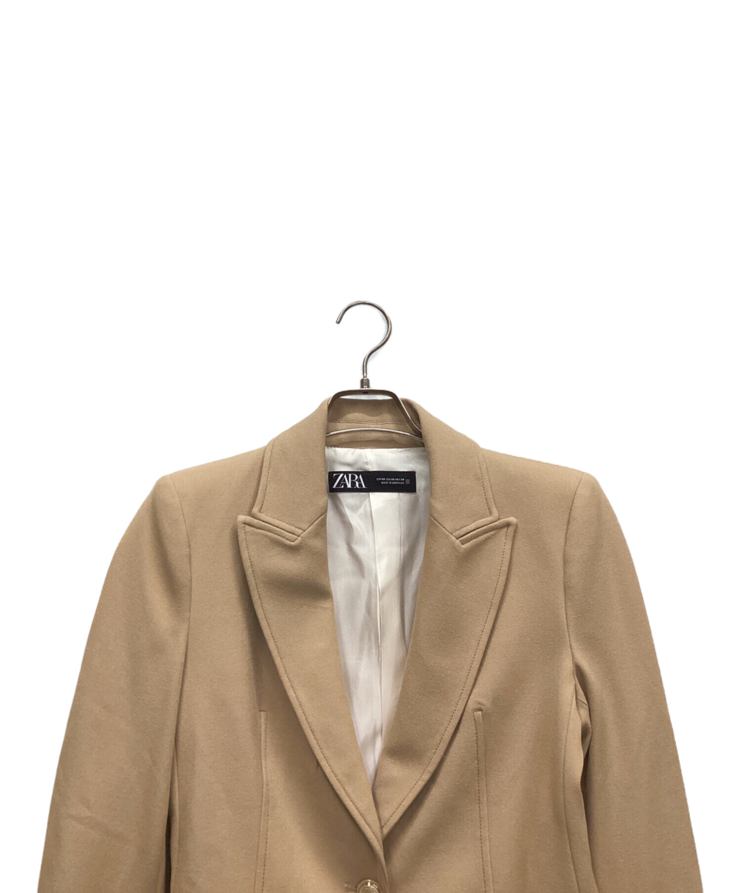 zaraザラ　フェイクスエードジャケット 中古・古着通販】ZARA (ザラ) フェイクスエードジャケット ベージュ