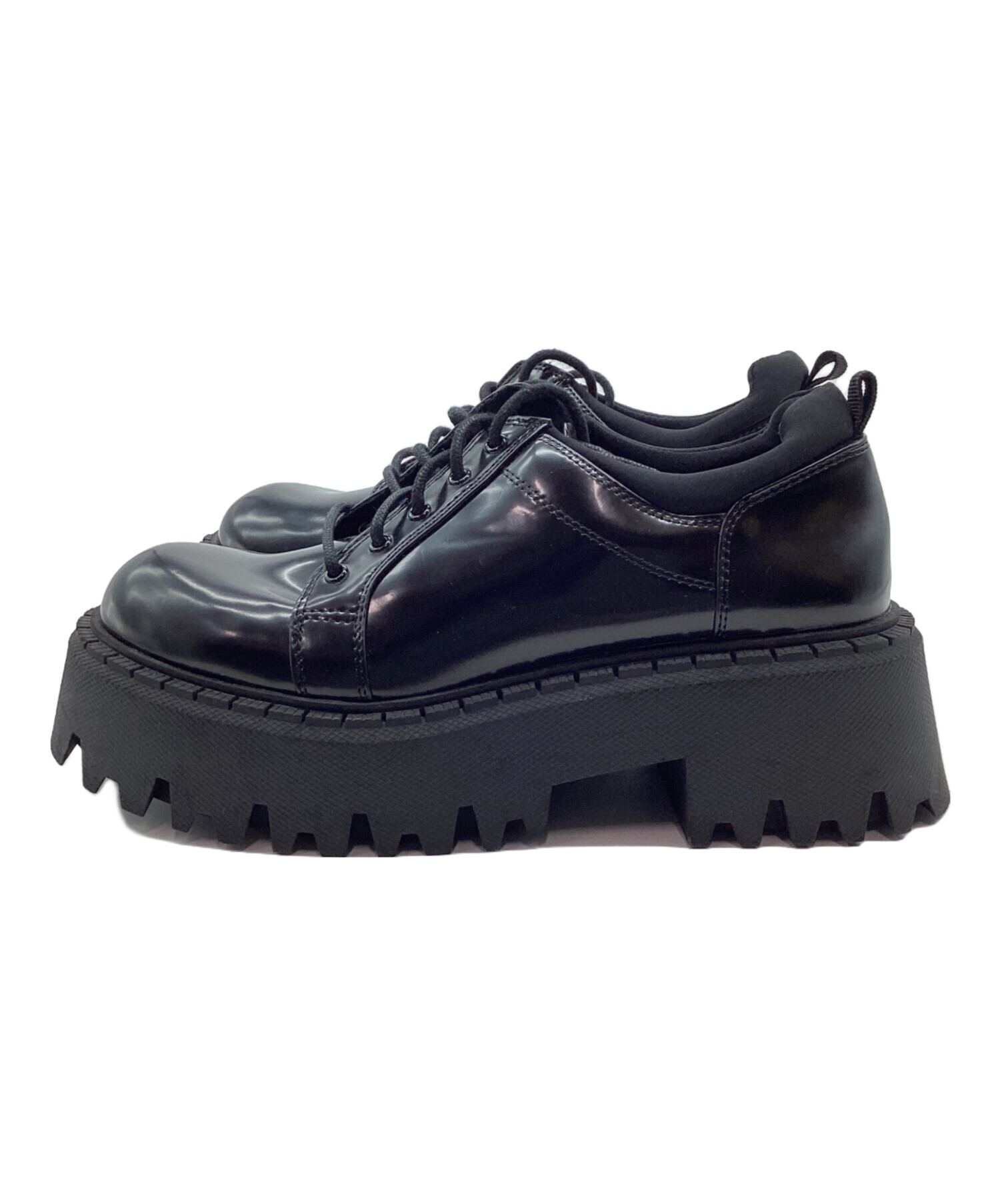 中古・古着通販】ZARA (ザラ) 厚底レースアップシューズ ブラック 
