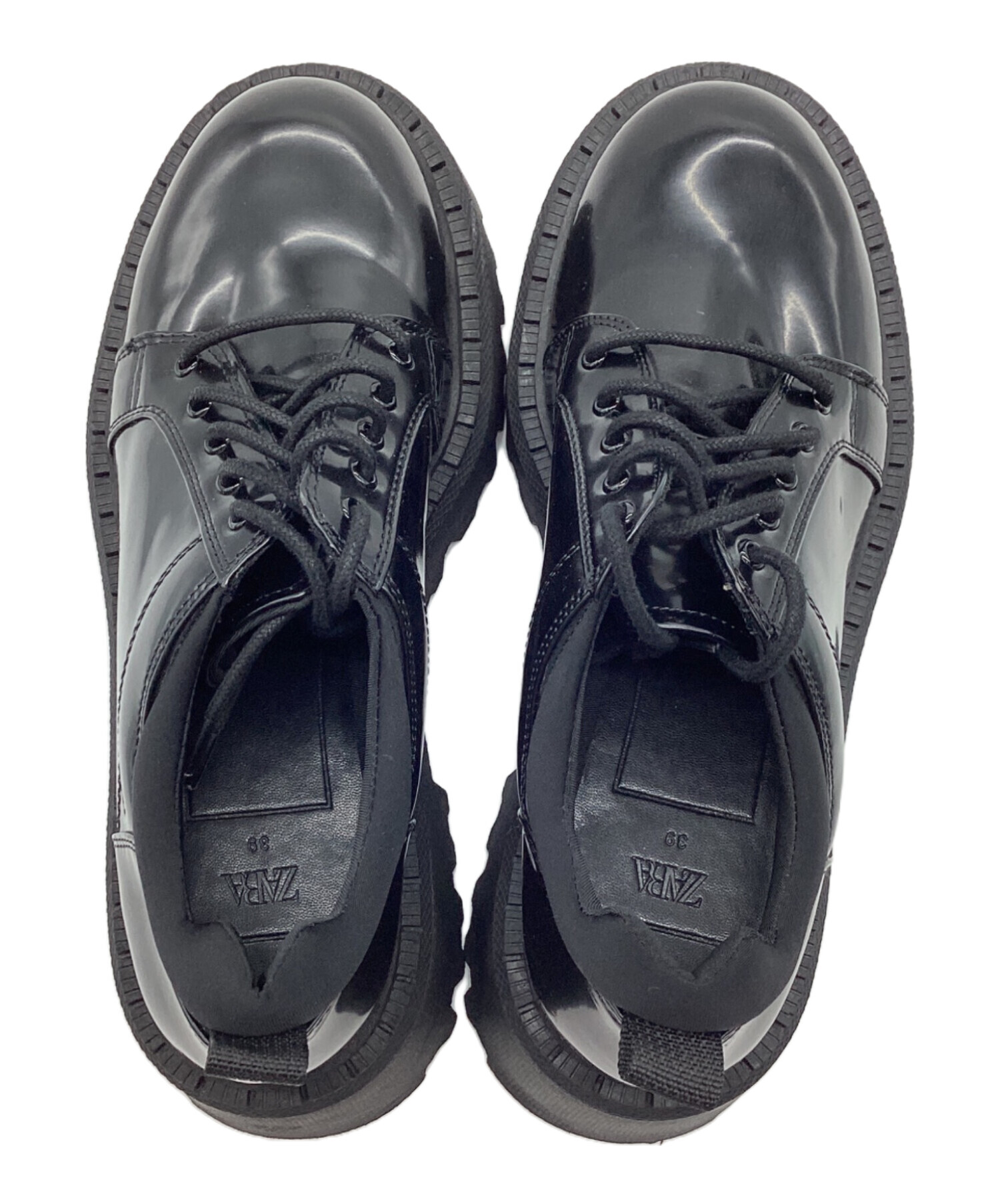 中古・古着通販】ZARA (ザラ) 厚底レースアップシューズ ブラック