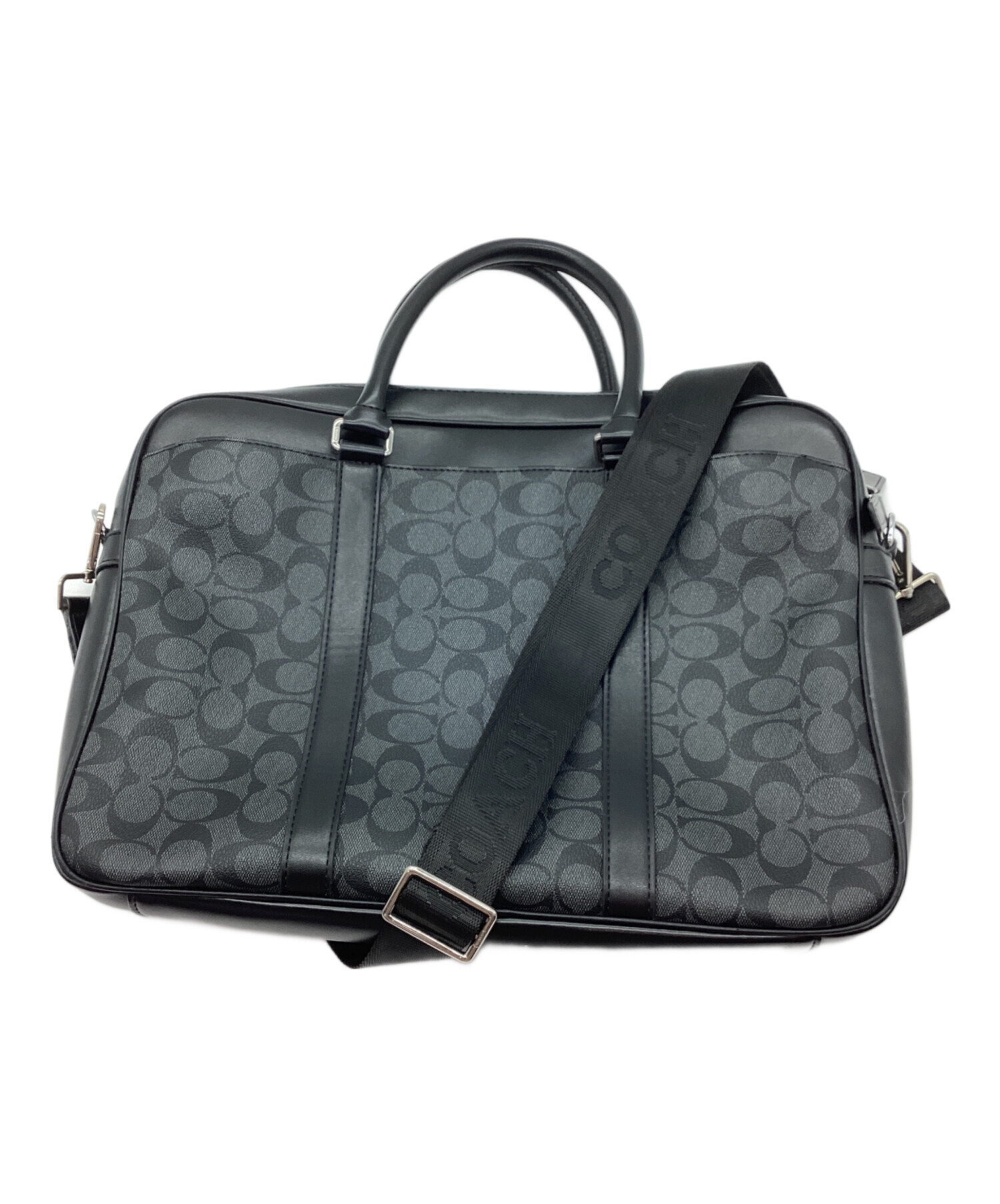 中古・古着通販】COACH (コーチ) ブリーフケース グレー×ブラック 