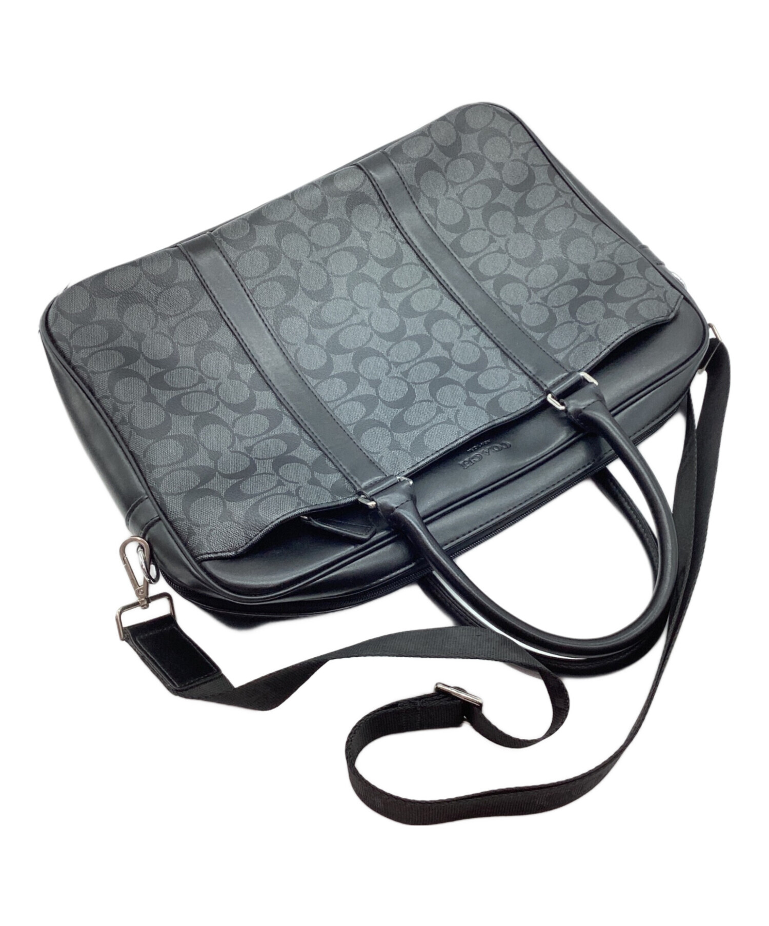 中古・古着通販】COACH (コーチ) ブリーフケース グレー×ブラック