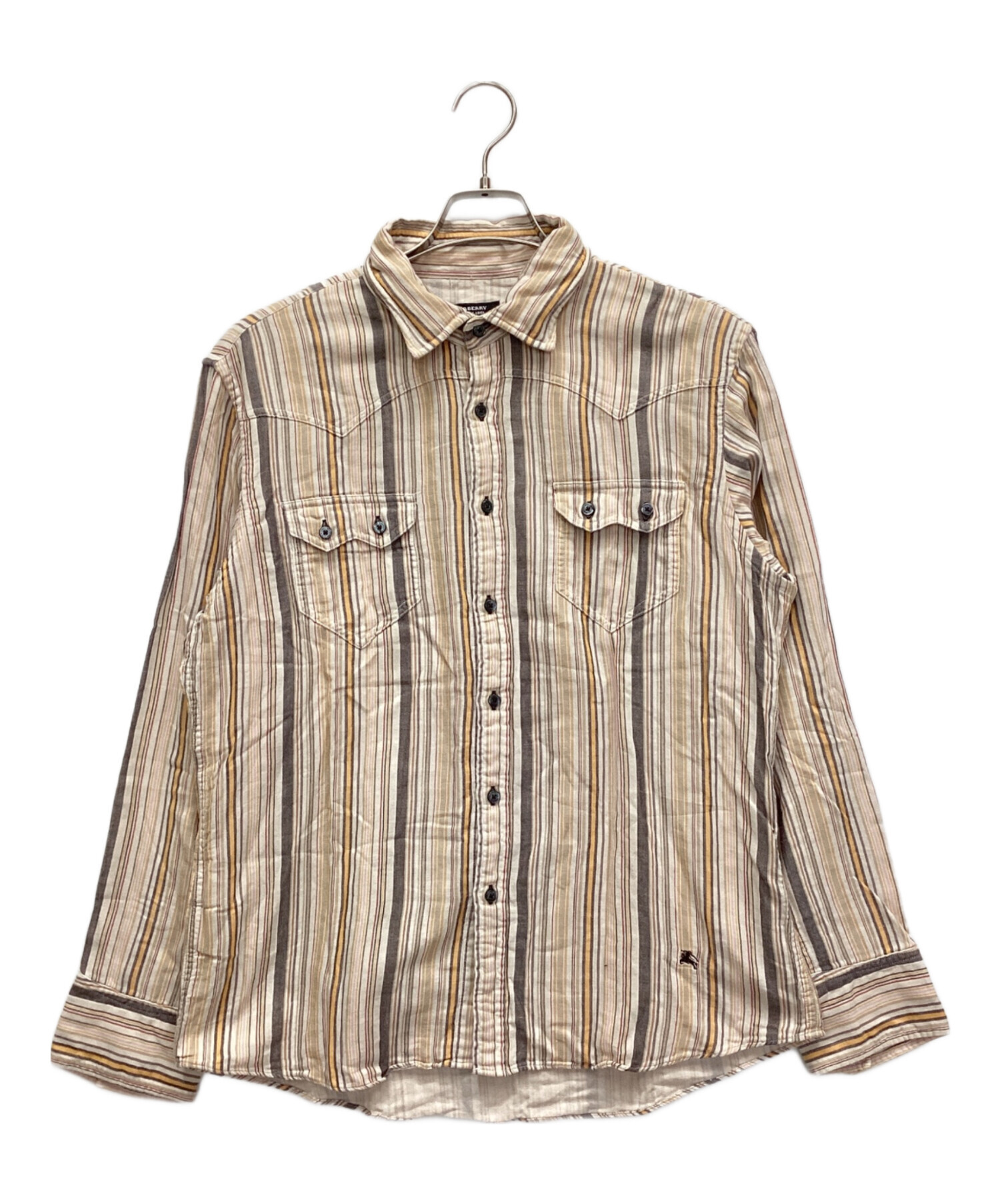 中古・古着通販】BURBERRY (バーバリー) 長袖シャツ ベージュ サイズ:L 