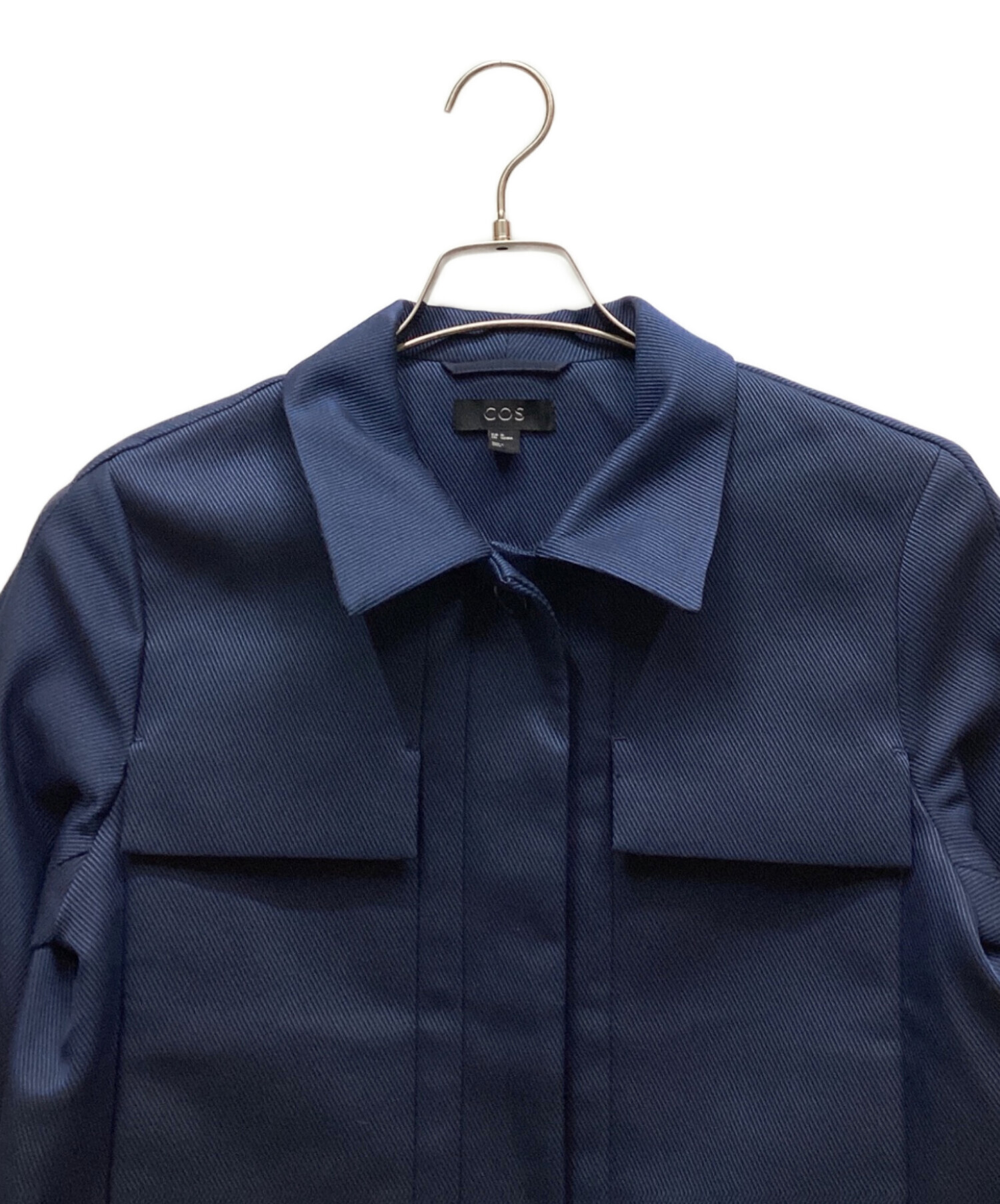 COS ブラック ショート丈ジャケット EUR S SHORT DOUBLE-FACED WOOL JACKET ダブルフェイスウールショート