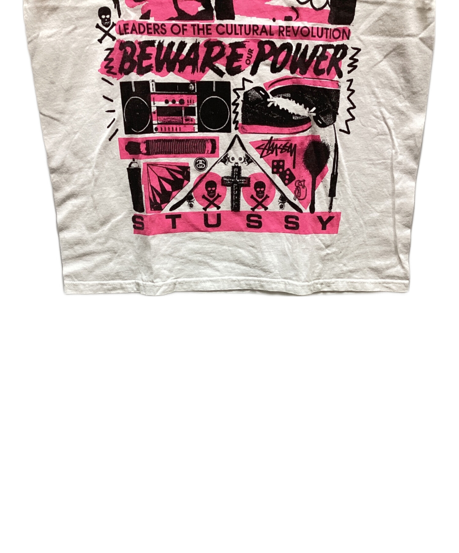 中古・古着通販】stussy (ステューシー) 半袖Tシャツ ホワイト サイズ 