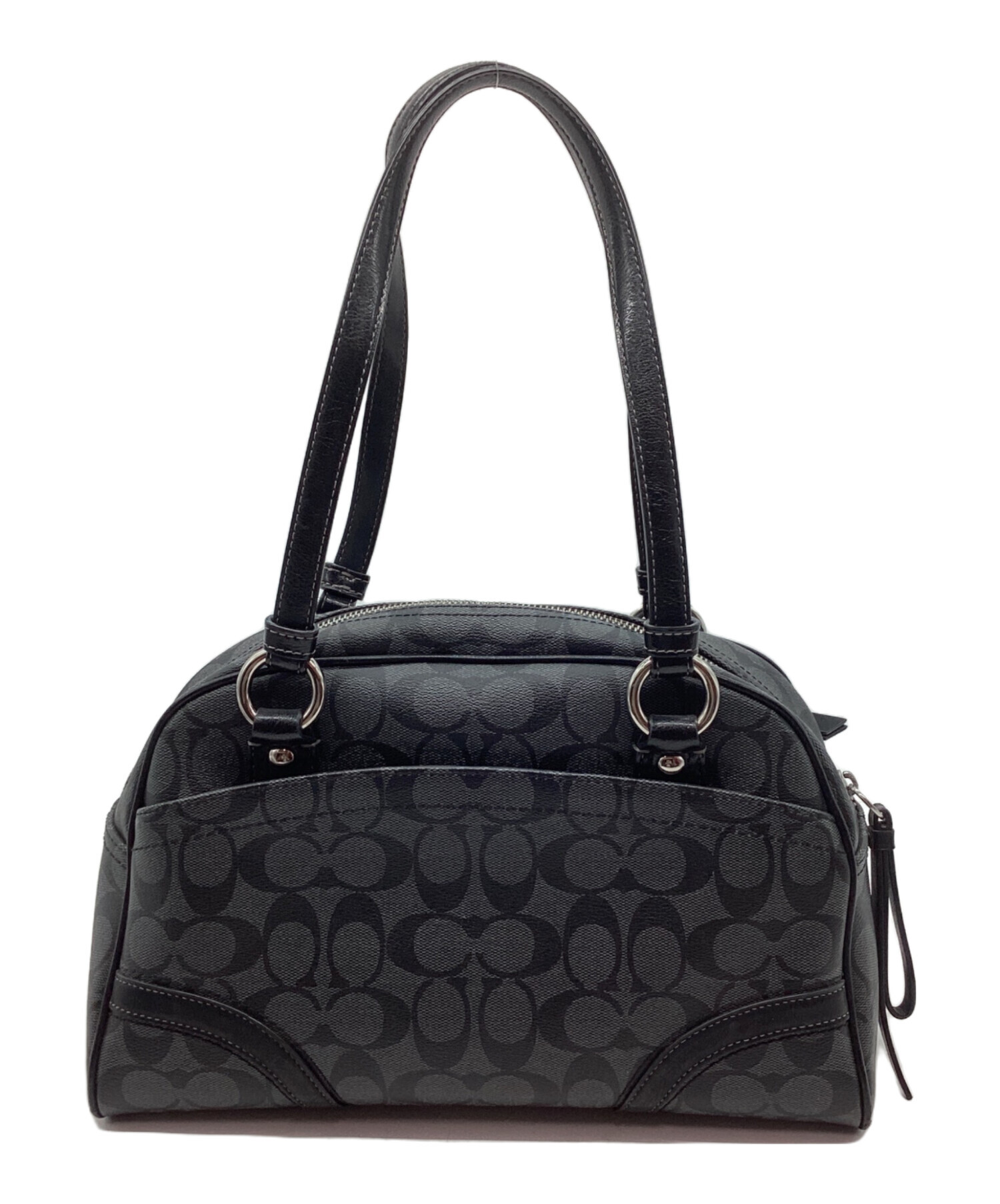 中古・古着通販】COACH (コーチ) ヘリテージバッグ グレー×ブラック