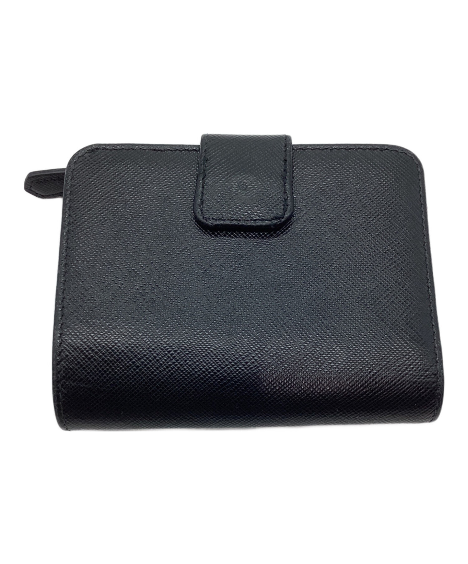 プラダ ロゴ 二つ折り 財布 レディース 【中古】 PRADA（プラダ） ロゴ 二つ折り財布 L字ファスナー 二つ折り財布