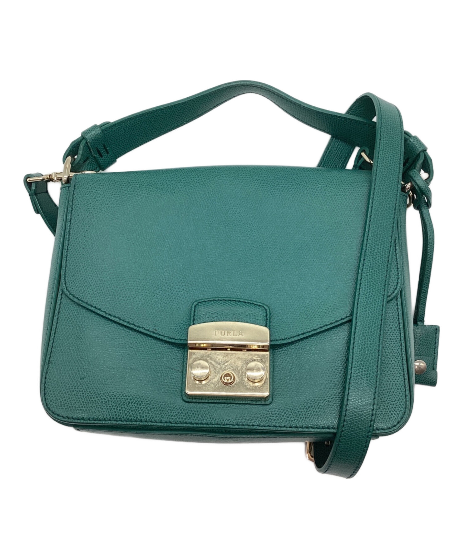 FURLA フルラ ショルダーバッグ - 緑系 【古着】【中古】 中古・古着通販】FURLA (フルラ) ハンドバッグ グリーン｜ブランド