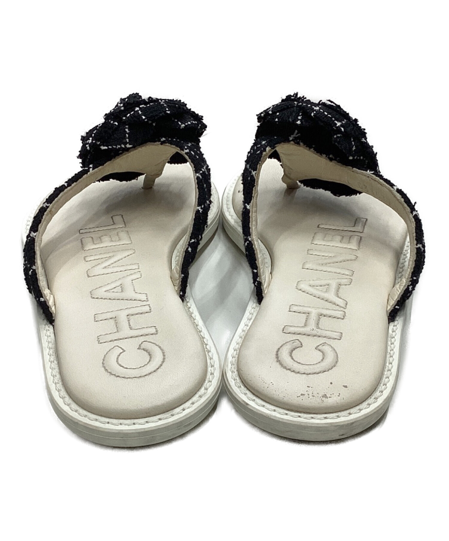 中古・古着通販】CHANEL (シャネル) カメリアトングサンダル ホワイト