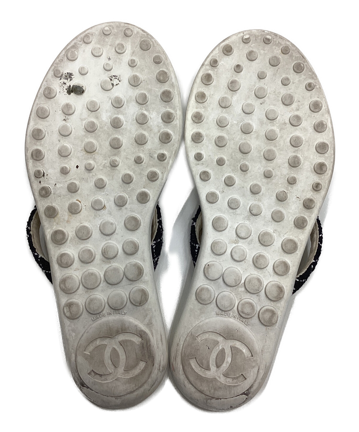中古・古着通販】CHANEL (シャネル) カメリアトングサンダル ホワイト
