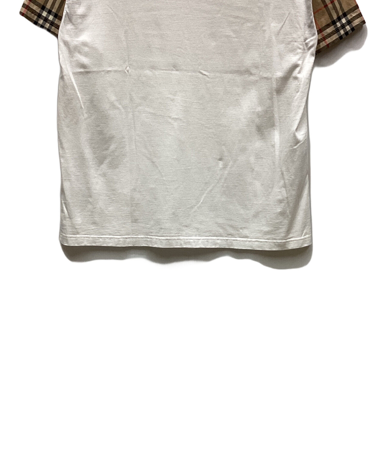 中古・古着通販】BURBERRY (バーバリー) 半袖Tシャツ ホワイト サイズ 