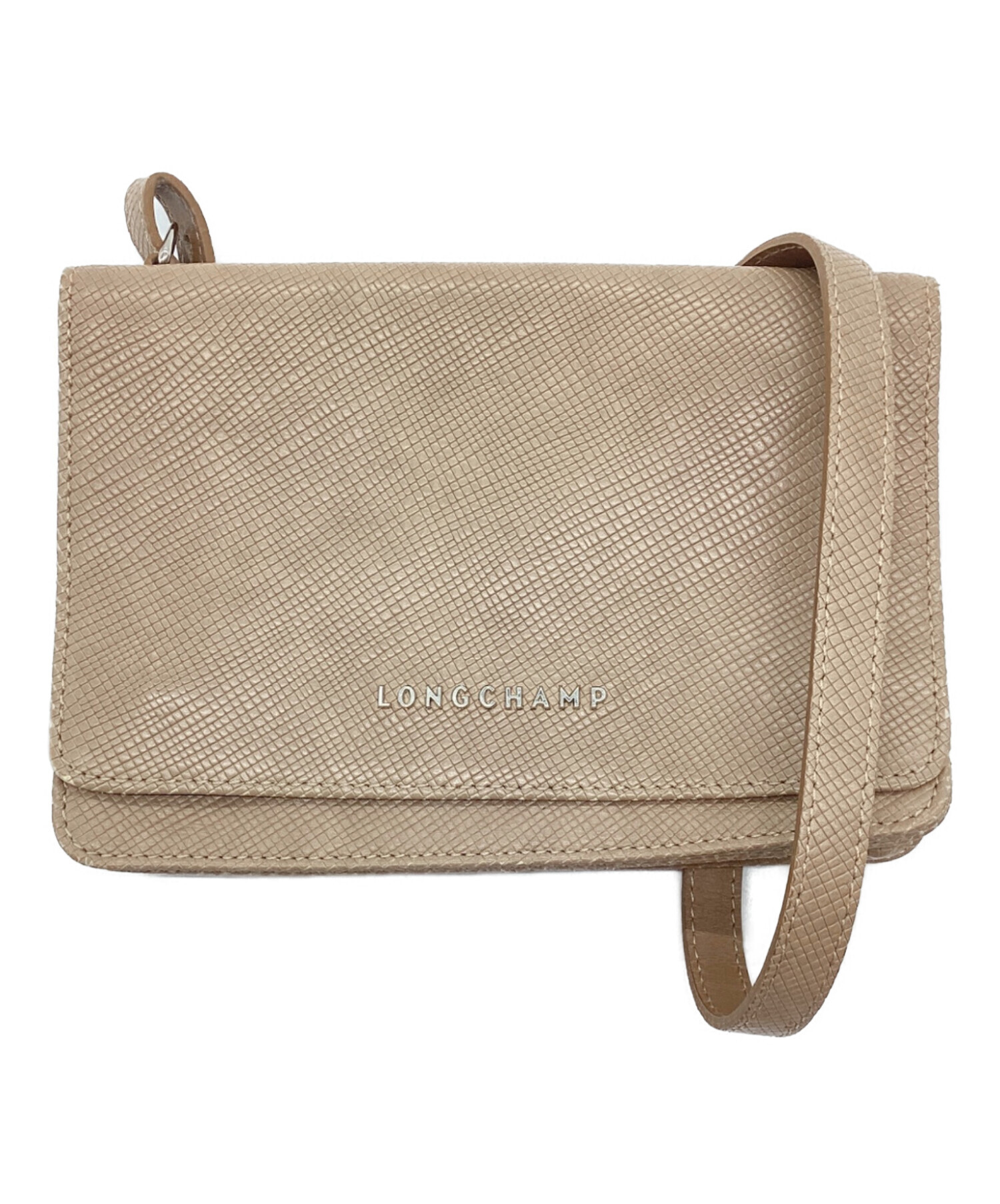 中古・古着通販】LONGCHAMP (ロンシャン) ショルダーバッグ ベージュ