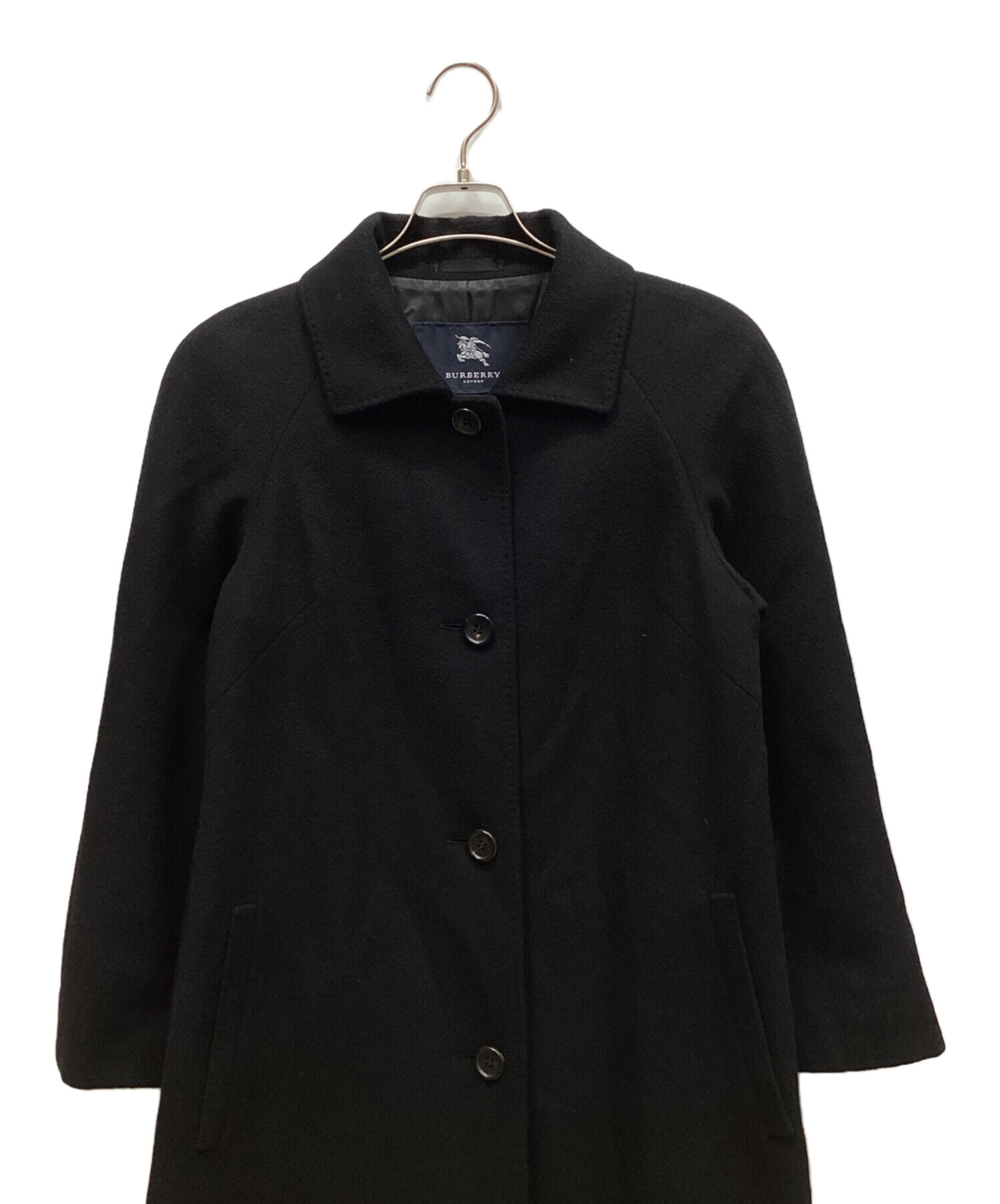 バーバリーロンドン カシミヤ混 ファーコート 黒 40 中古・古着通販】BURBERRY LONDON (バーバリーロンドン) カシミヤ