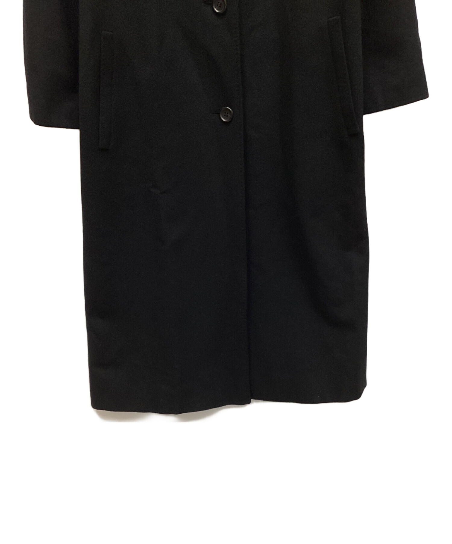 バーバリーロンドン カシミヤ混 ファーコート 黒 40 中古・古着通販】BURBERRY LONDON (バーバリーロンドン) カシミヤ