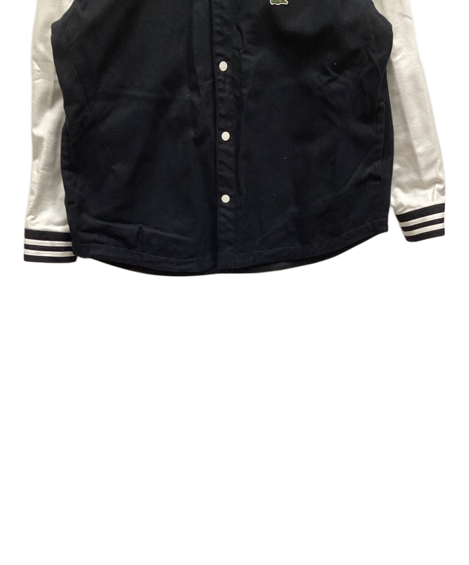 LACOSTE スタジャン　 リバーシブル　ブラック/ホワイト 中古・古着通販】LACOSTE (ラコステ) リバーシブルジャケット ブラック