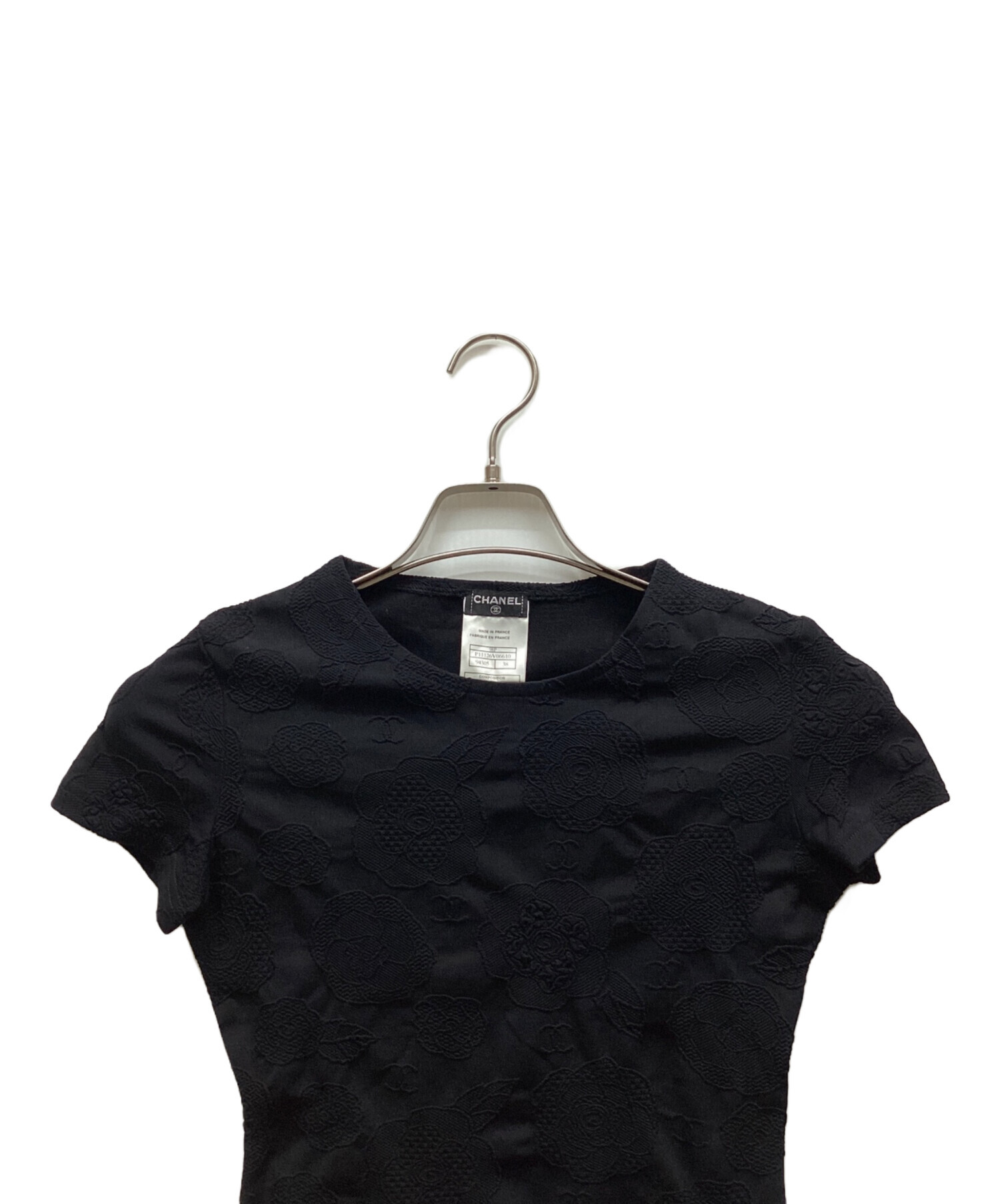 未使用シャネル ブラック クルーネック半袖 T M サイズ 中古・古着通販】CHANEL (シャネル) 半袖Tシャツ ブラック サイズ:38