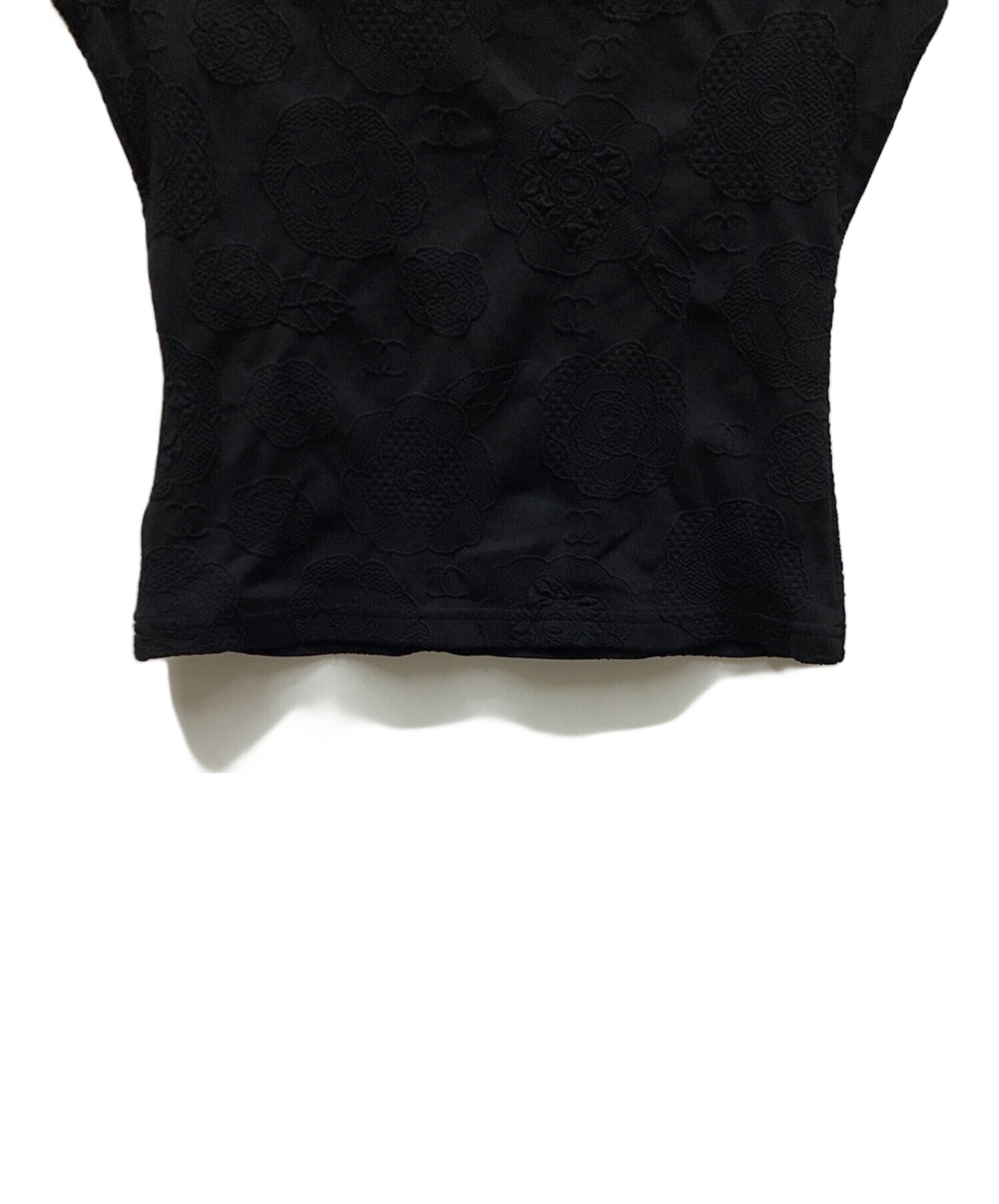 未使用シャネル ブラック クルーネック半袖 T M サイズ 中古・古着通販】CHANEL (シャネル) 半袖Tシャツ ブラック サイズ:38