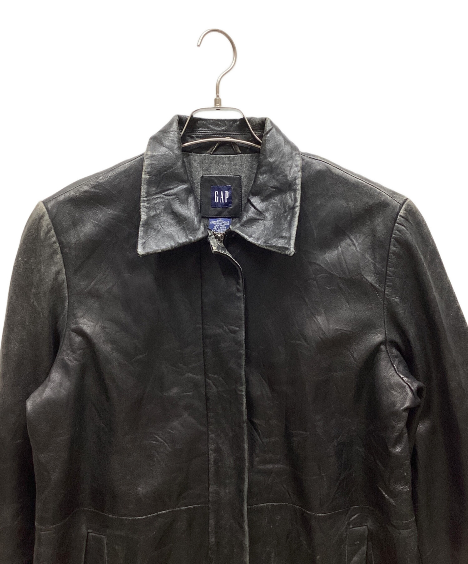中古・古着通販】GAP (ギャップ) レザージャケット ブラック サイズ:L
