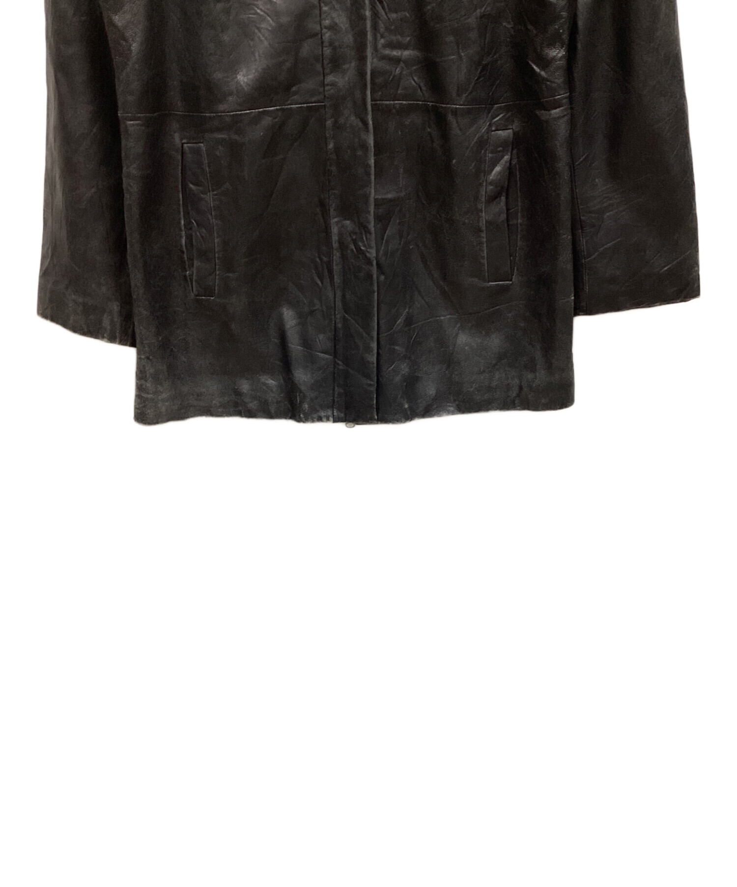 中古・古着通販】GAP (ギャップ) レザージャケット ブラック サイズ:L