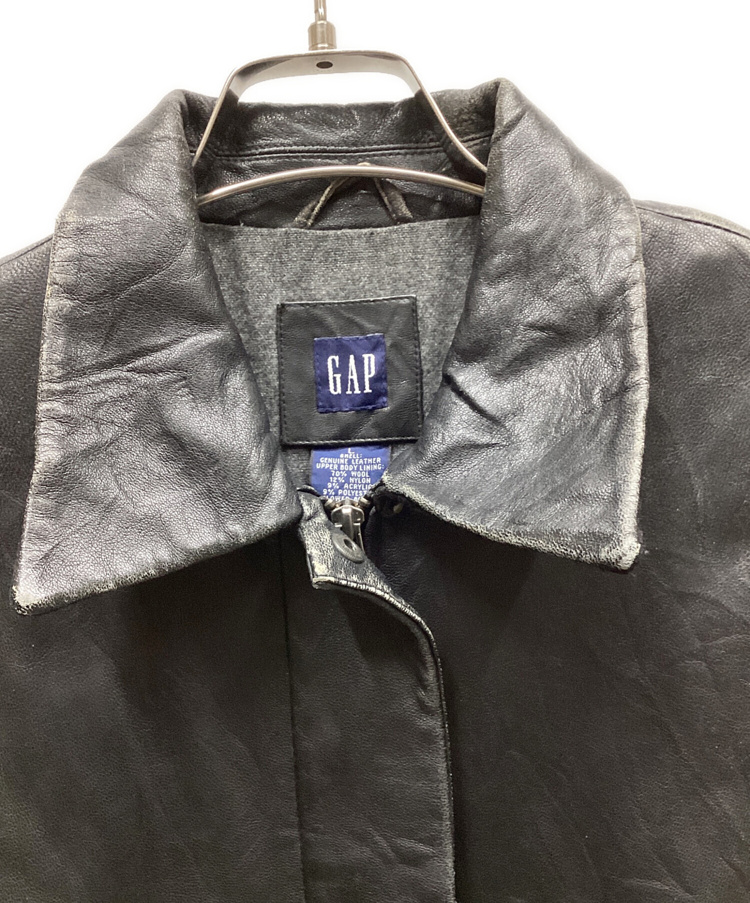 中古・古着通販】GAP (ギャップ) レザージャケット ブラック サイズ:L