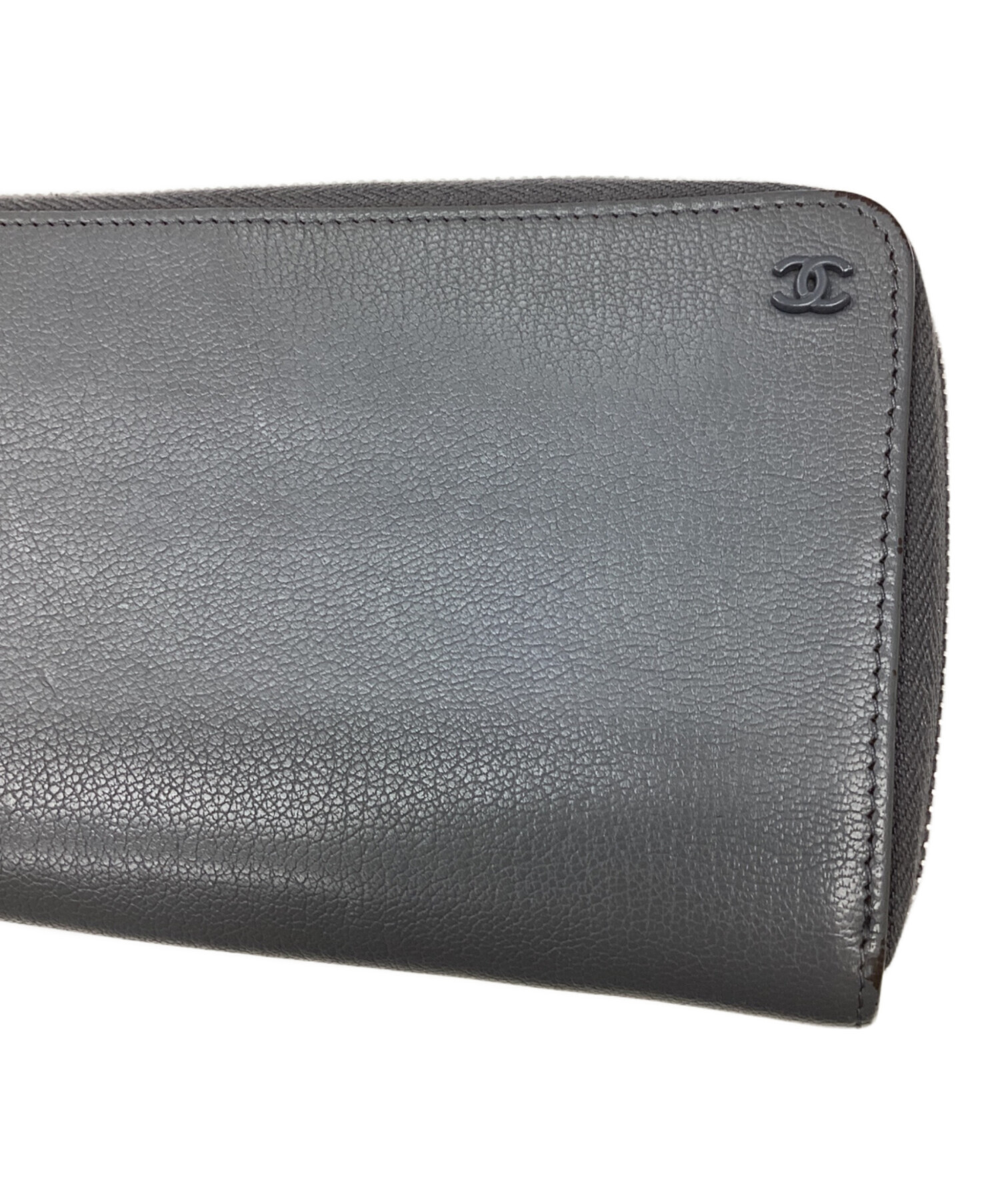 CHANEL グレー 二つ折り財布 中古・古着通販】CHANEL (シャネル) 長財布 グレー｜ブランド・古着