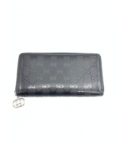 グッチ長財布　307982 中古・古着通販】GUCCI (グッチ) 長財布 ブラック GGインプリメ 307982