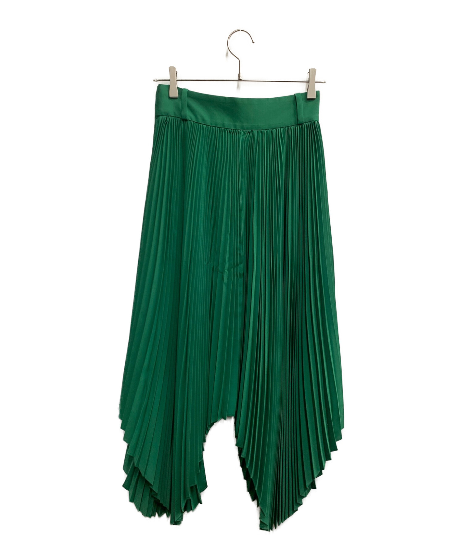 中古・古着通販】HYKE (ハイク) SQUARE PLEATED SKIRT グリーン サイズ