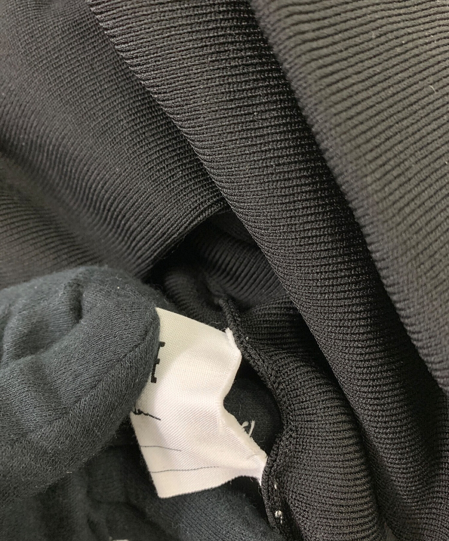 Whim Gazette / ニットミニワンピース/ノースリーブワンピース/FREE/レーヨン/BLK 中古・古着通販】Whim Gazette (ウィムガゼット) ニットミニワンピース