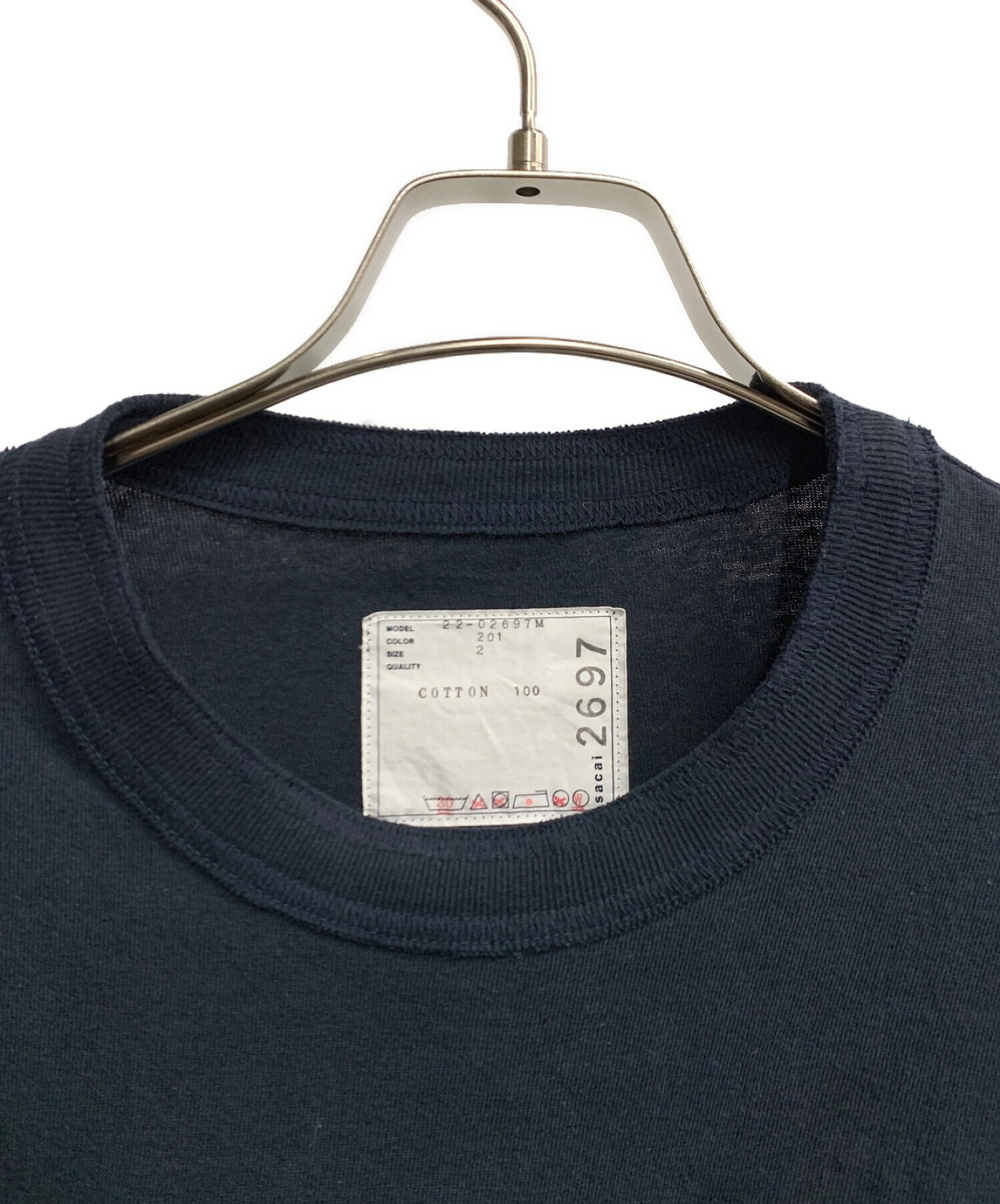 中古・古着通販】sacai (サカイ) バンダナプリントTシャツ ネイビー