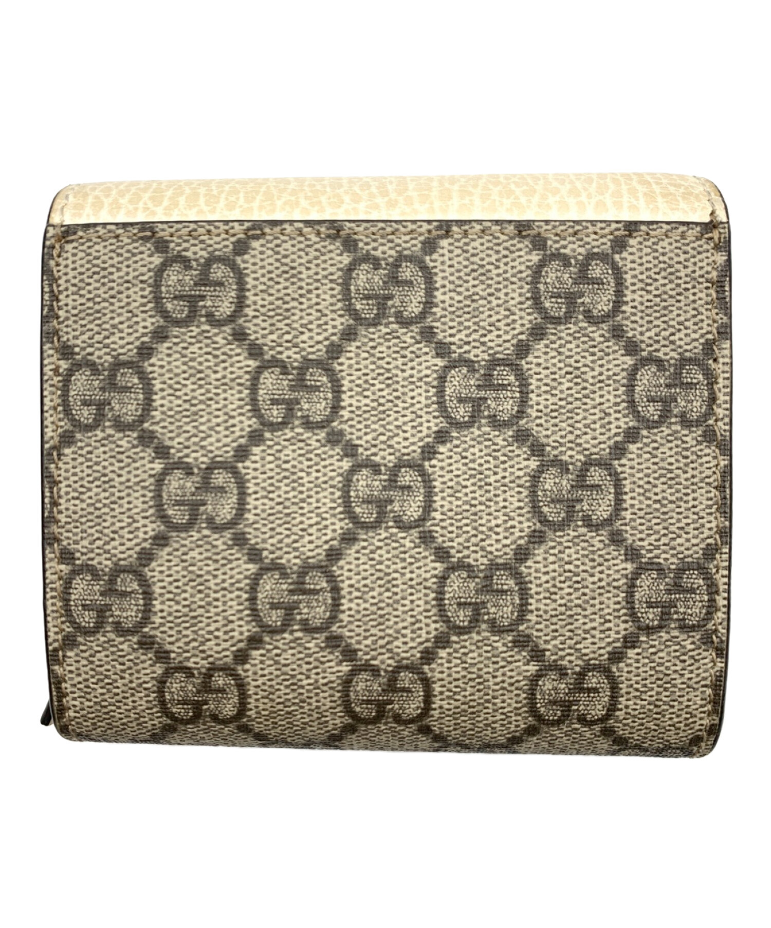 中古・古着通販】GUCCI (グッチ) 2つ折り財布 GG ベージュ×ホワイト