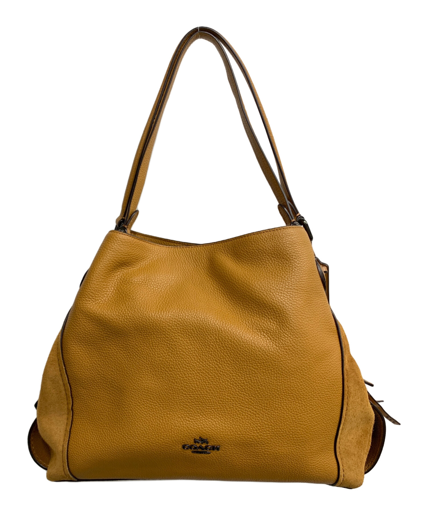 純正お手入付】コーチ ショルダーバッグ スエード 2wayキャメル