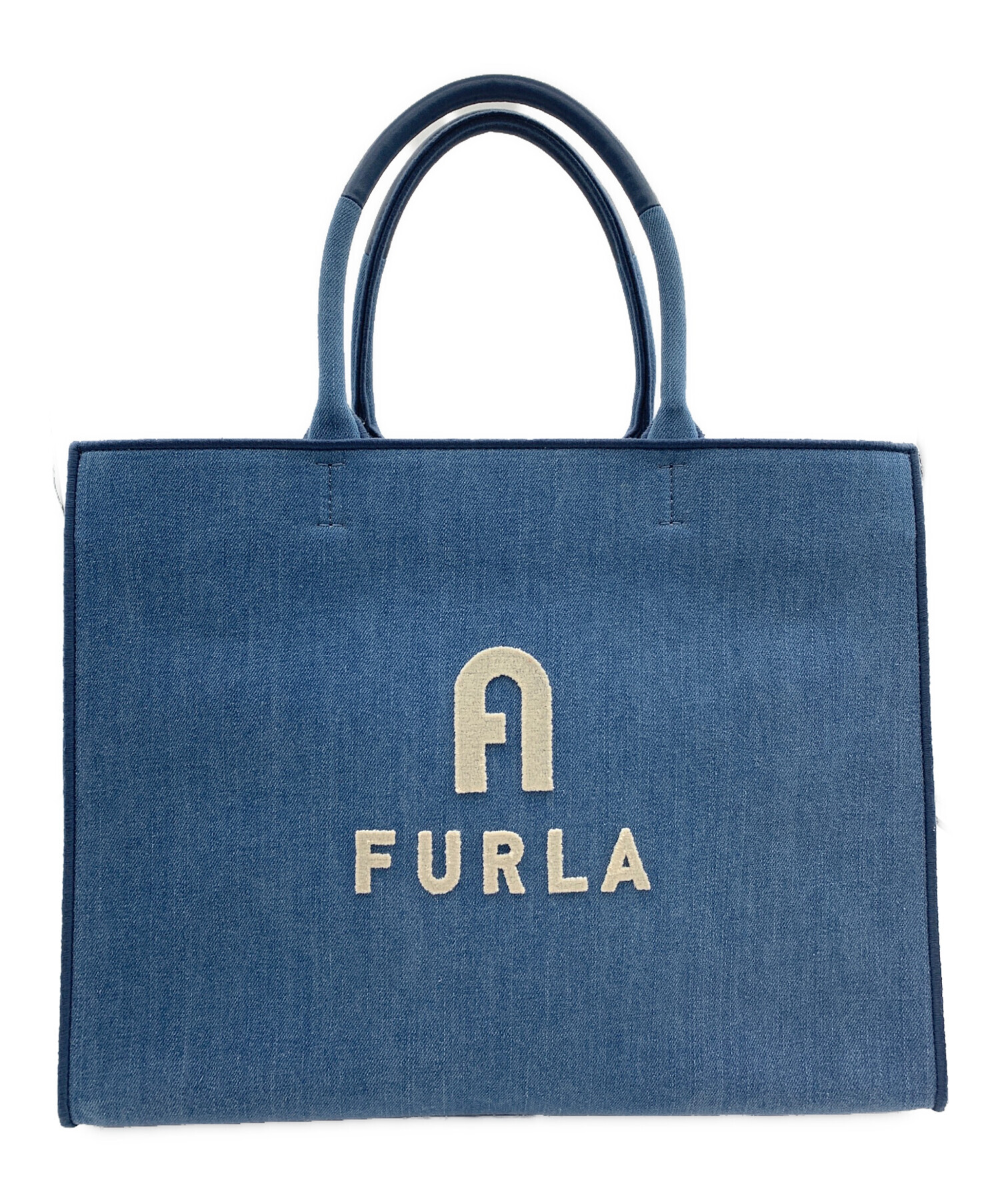 中古・古着通販】FURLA (フルラ) デニムトートバッグ L インディゴ