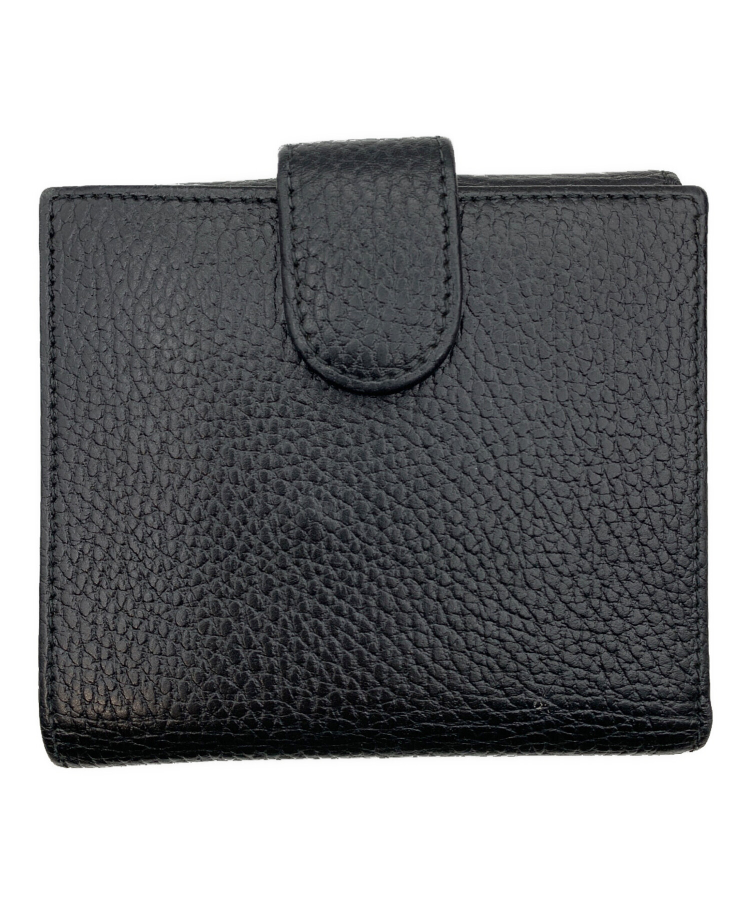 グッチ GUCCI 二つ折り 財布 インターロッキング 黒 箱付 コンパクト 中古・古着通販】GUCCI (グッチ) 2つ折り財布 インターロッキング