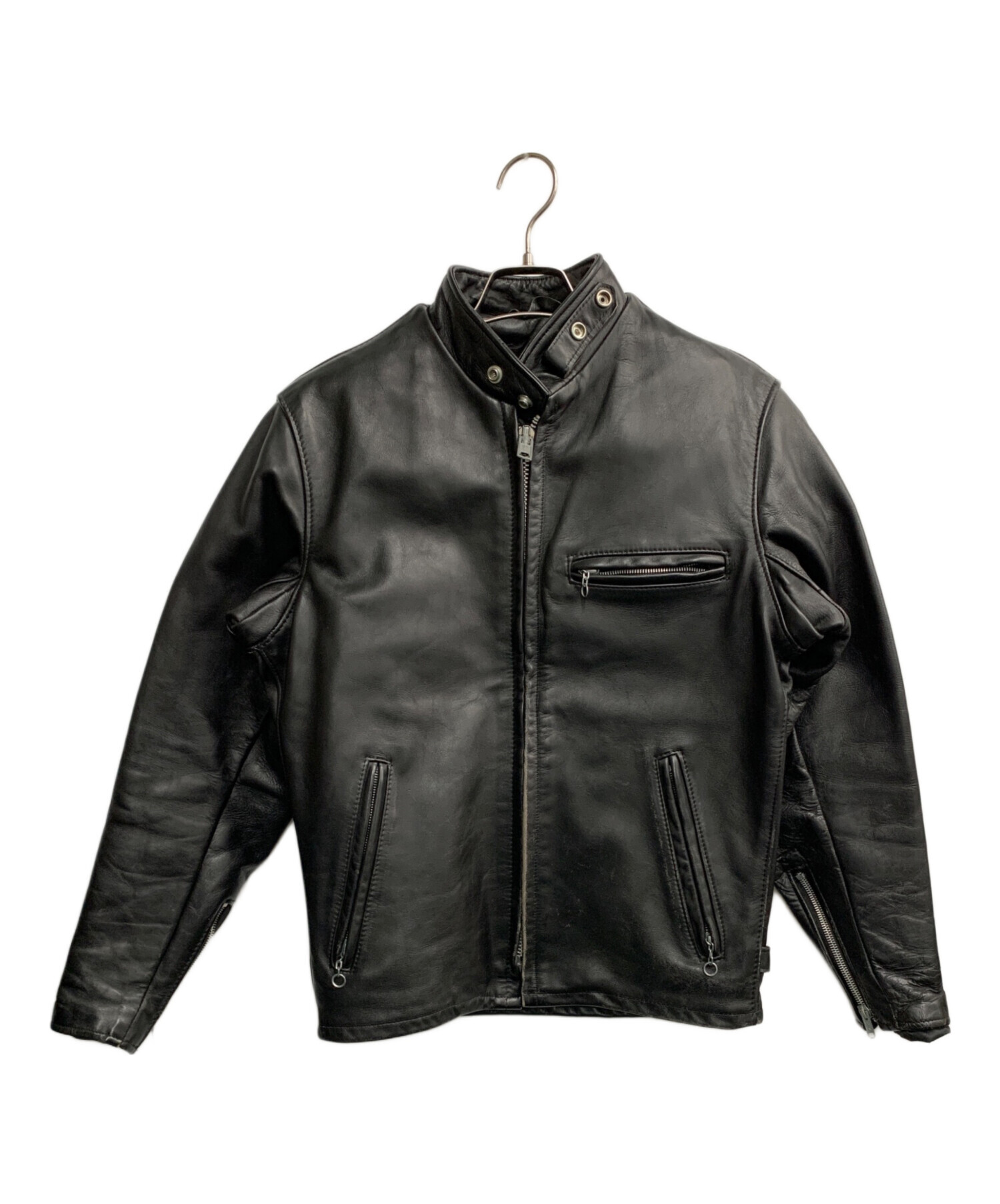 Schott ブラック レザーライダースジャケットサイズ36 中古・古着通販】Schott (ショット) ライダースジャケット ブラック