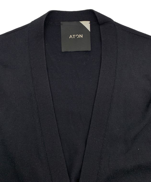 中古・古着通販】ATON (エイトン) コットンカーディガン ブラック