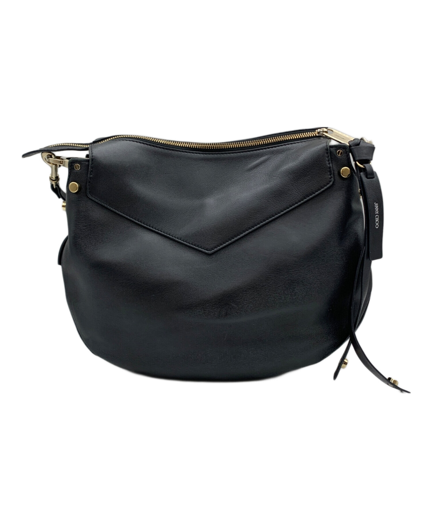 JIMMY CHOO ブラック ショルダーバッグ 中古 中古・古着通販】JIMMY CHOO (ジミーチュウ) ショルダーバッグ