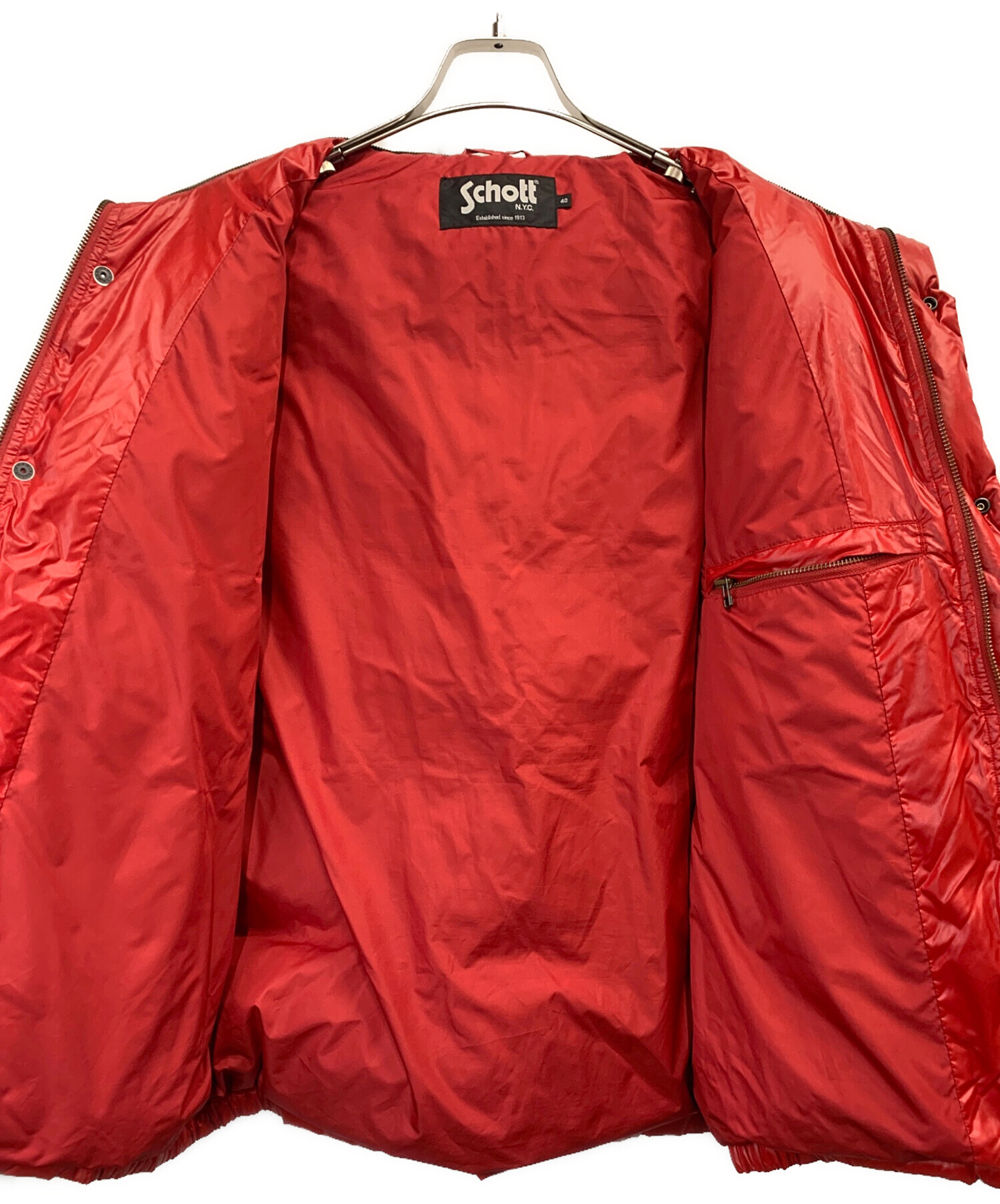 中古・古着通販】Schott (ショット) ダウンジャケット レッド サイズ