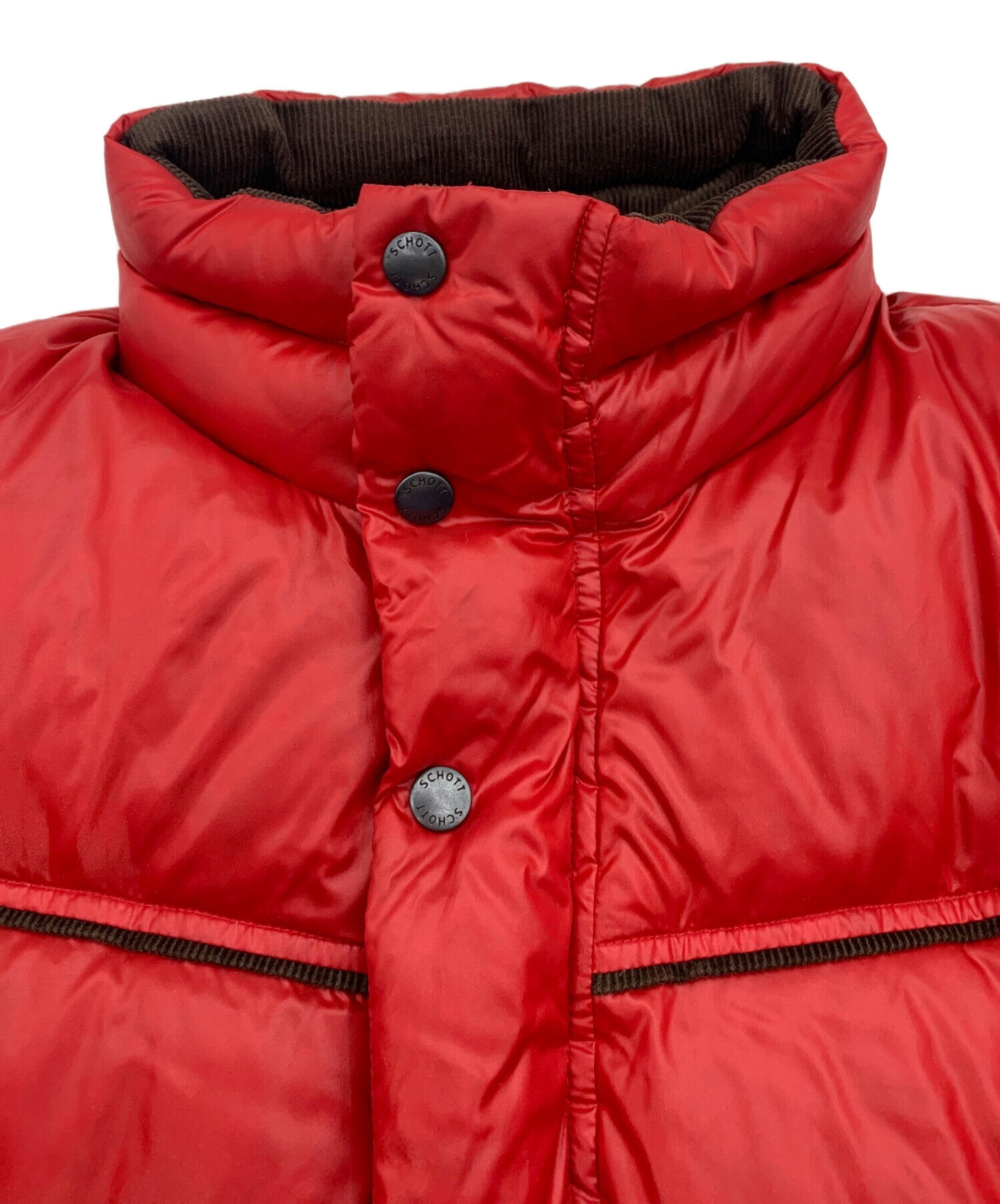 中古・古着通販】Schott (ショット) ダウンジャケット レッド サイズ
