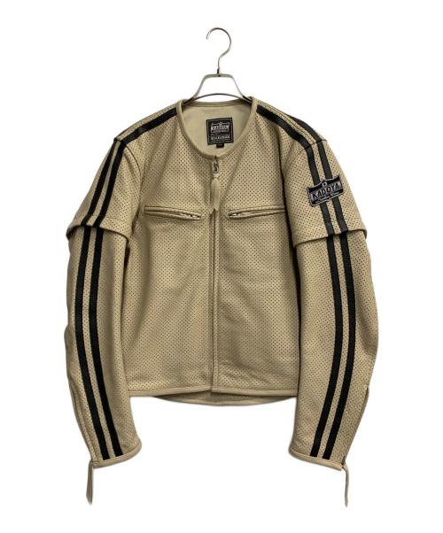 中古・古着通販】KADOYA (カドヤ) パンチングレザージャケット カーキ 