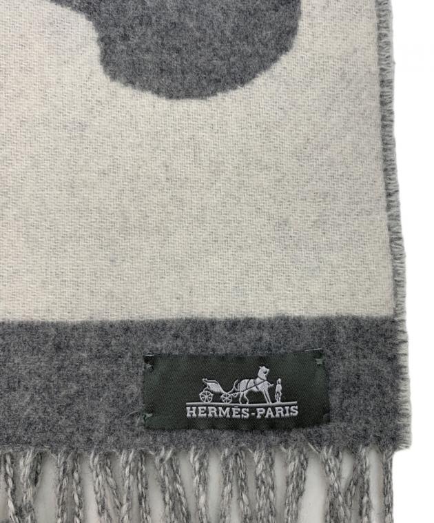 中古・古着通販】HERMES (エルメス) マフラー カシミヤ グレー 中古・古着通販】HERMES (エルメス) マフラー カシミヤ グレー