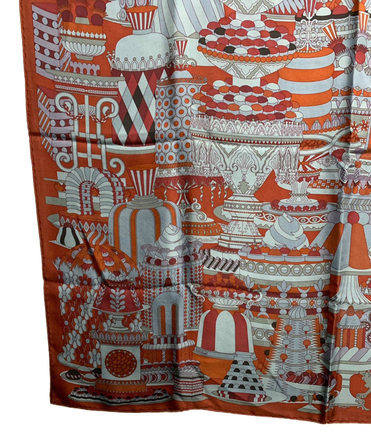 中古・古着通販】HERMES (エルメス) シルクスカーフ バーガンディー