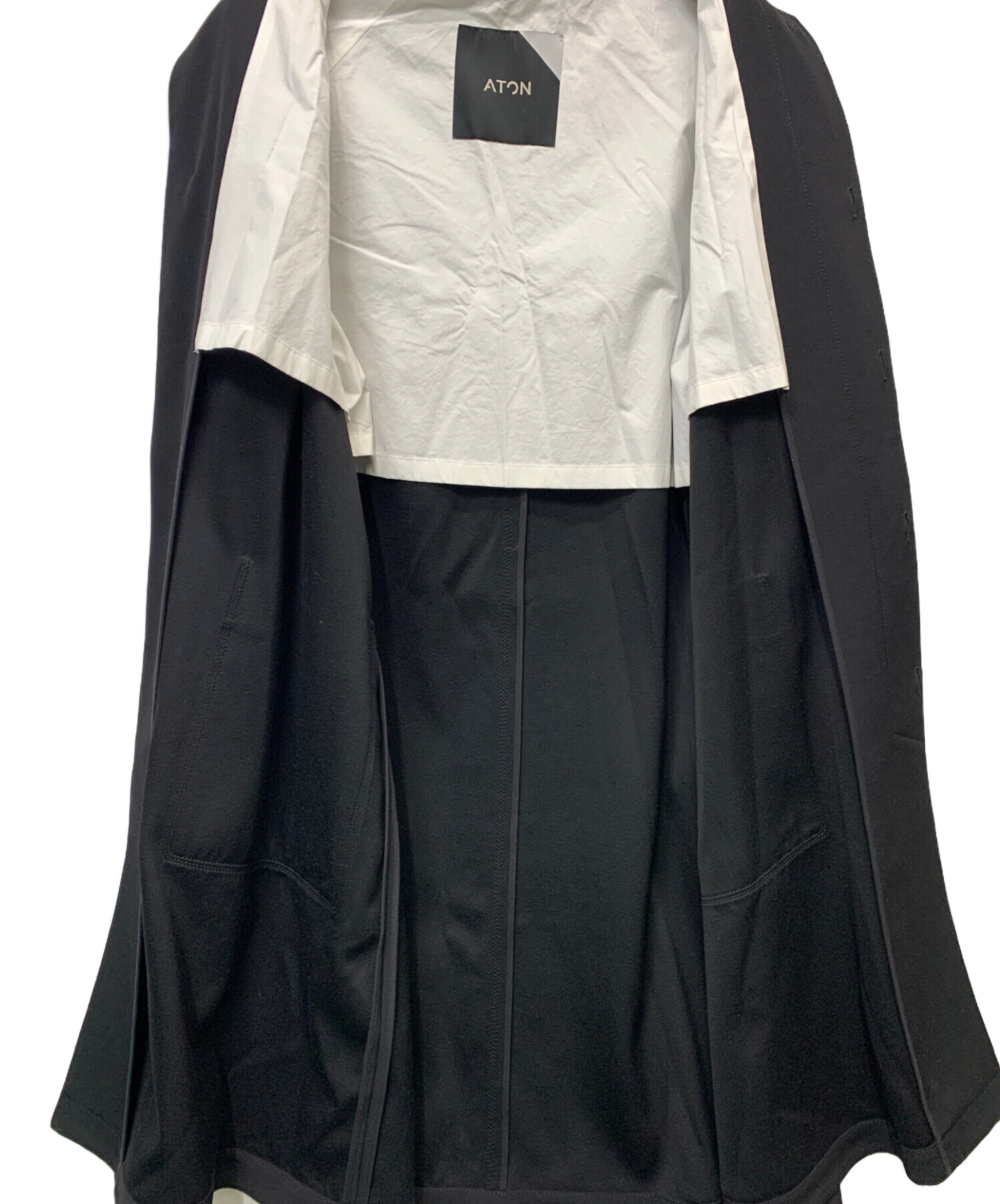 中古・古着通販】ATON (エイトン) バックサテンバルマカンコート