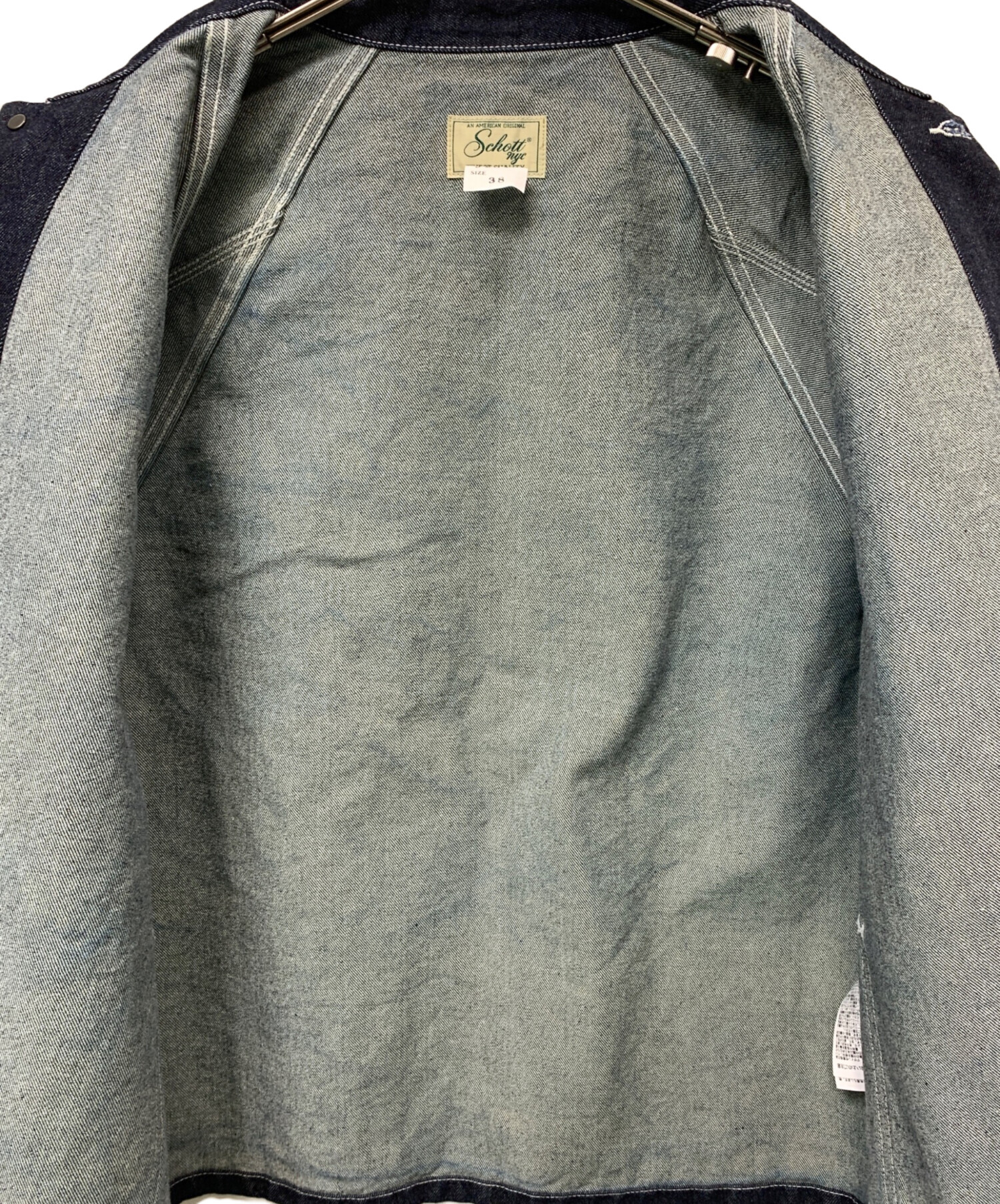 Schott デニムジャケット サイズ38 中古・古着通販】Schott (ショット) デニムジャケット インディゴ