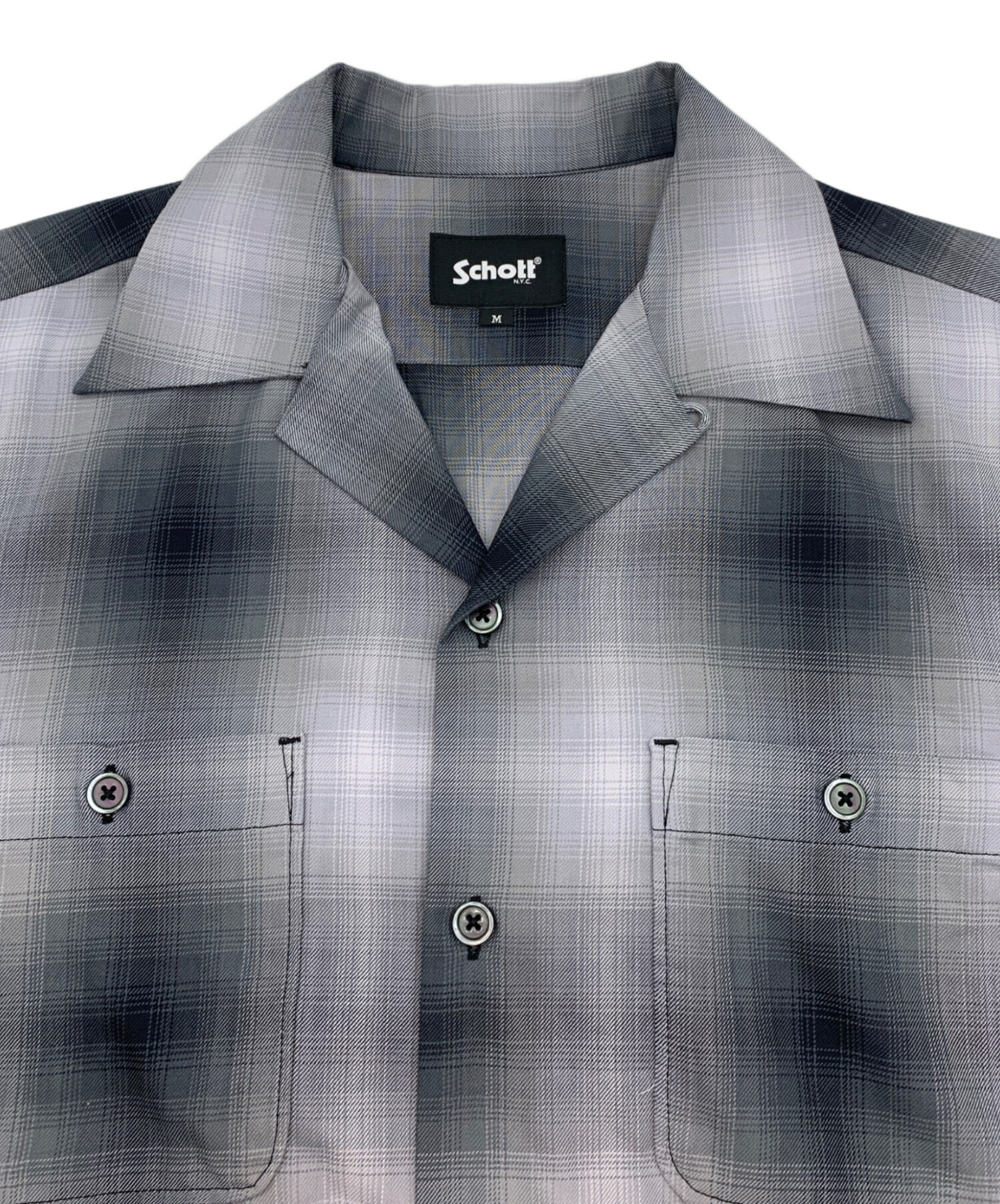 中古・古着通販】Schott (ショット) オンブレチェックシャツ グレー