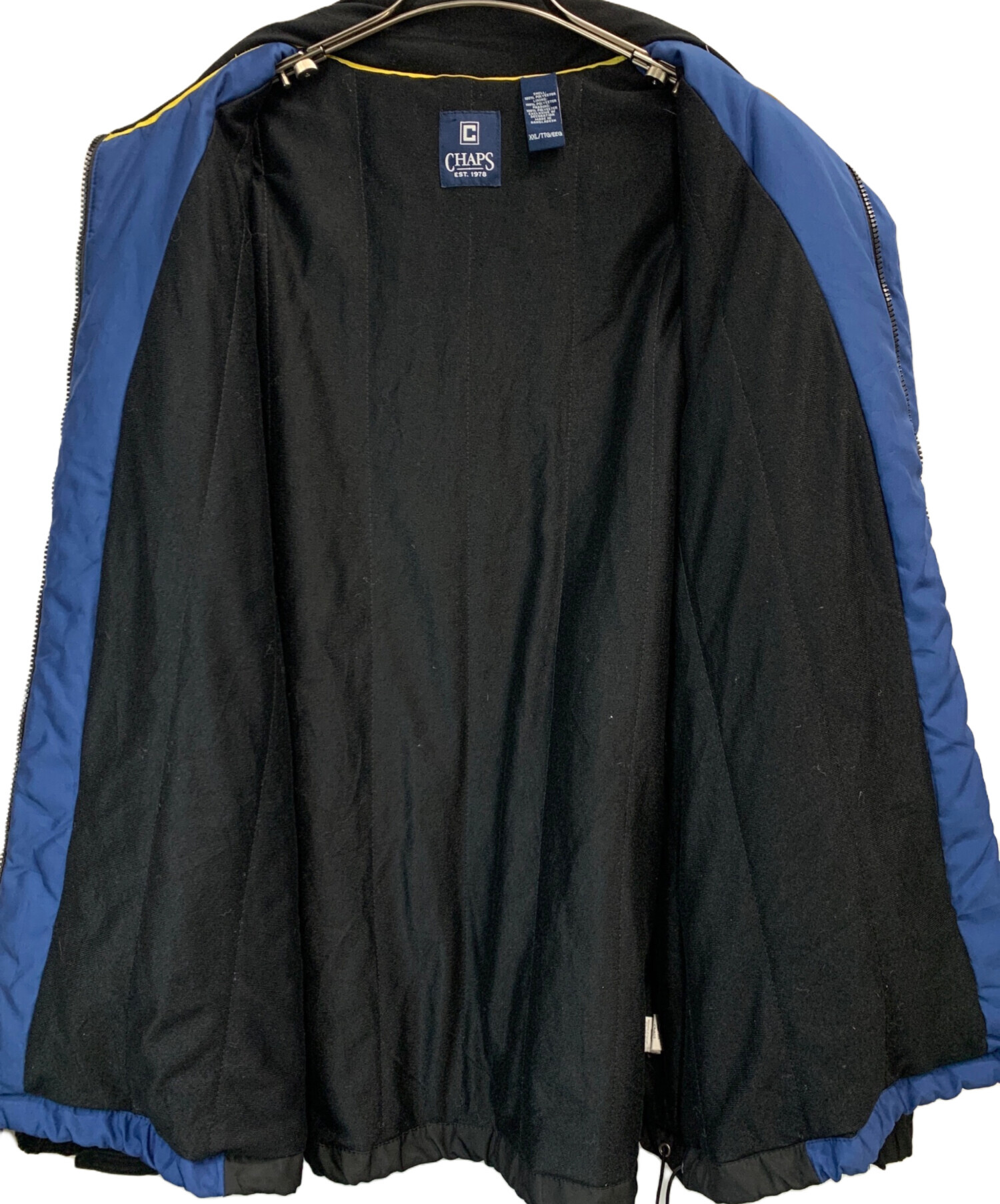 中古・古着通販】CHAPS (チャップス) 中綿ジャケット ブルー×ブラック 