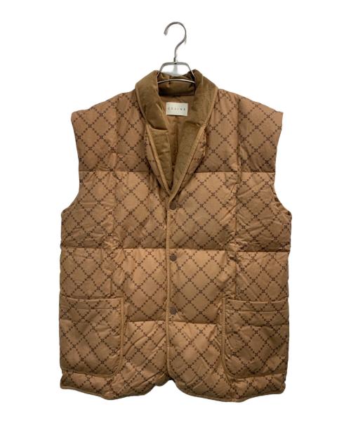 CELINE　ブラウン キルティングダウンベスト 中古・古着通販】CELINE (セリーヌ) ダウンベスト ベージュ
