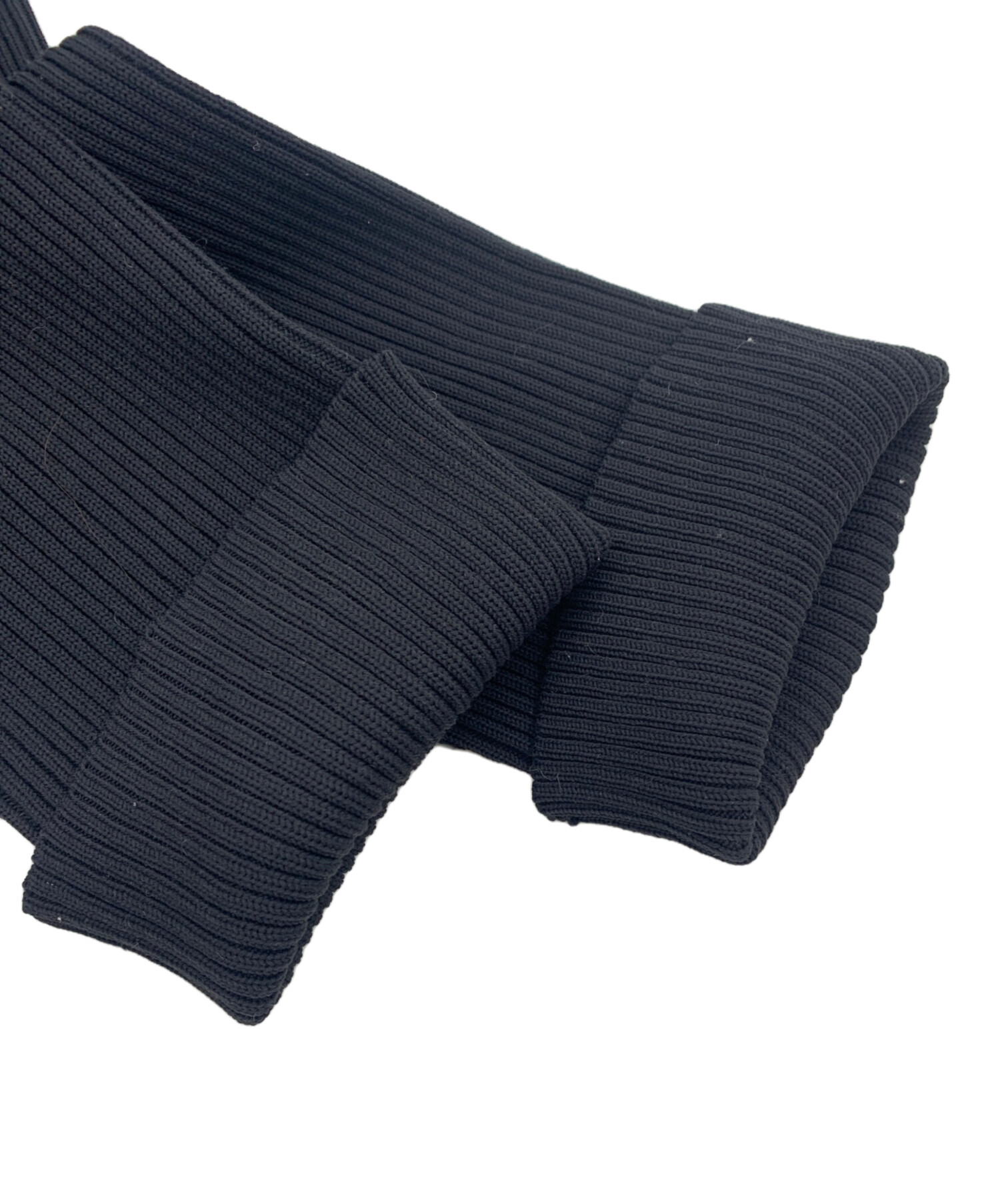 シェリエ　sheller ニット　ブラック 中古・古着通販】sheller (シェリエ) half sleeve stitch knit tops