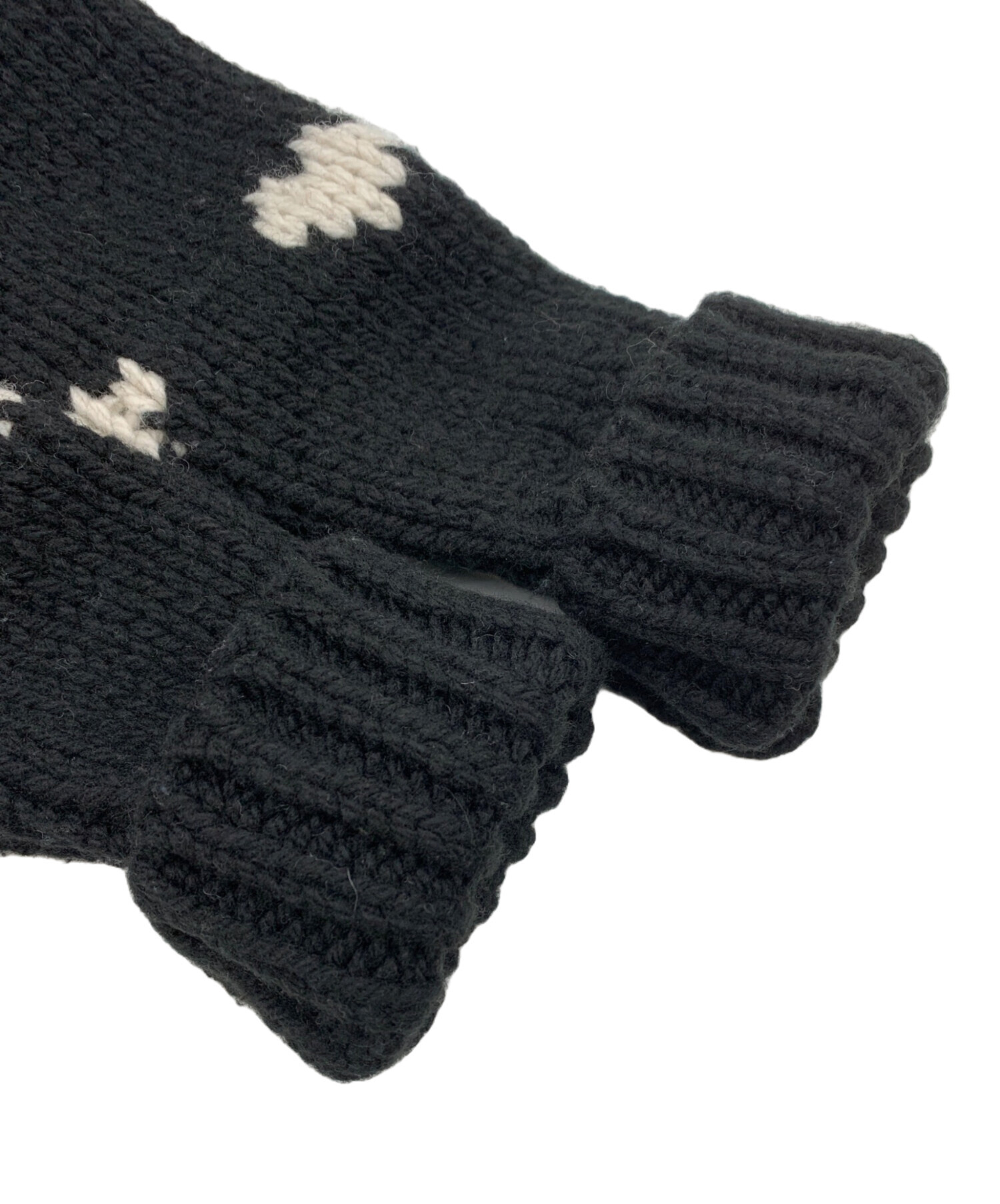 中古・古着通販】NKNIT (ンニット) ♡pattern KNIT ブラック 中古・古着通販】NKNIT (ンニット) ♡pattern KNIT ブラック
