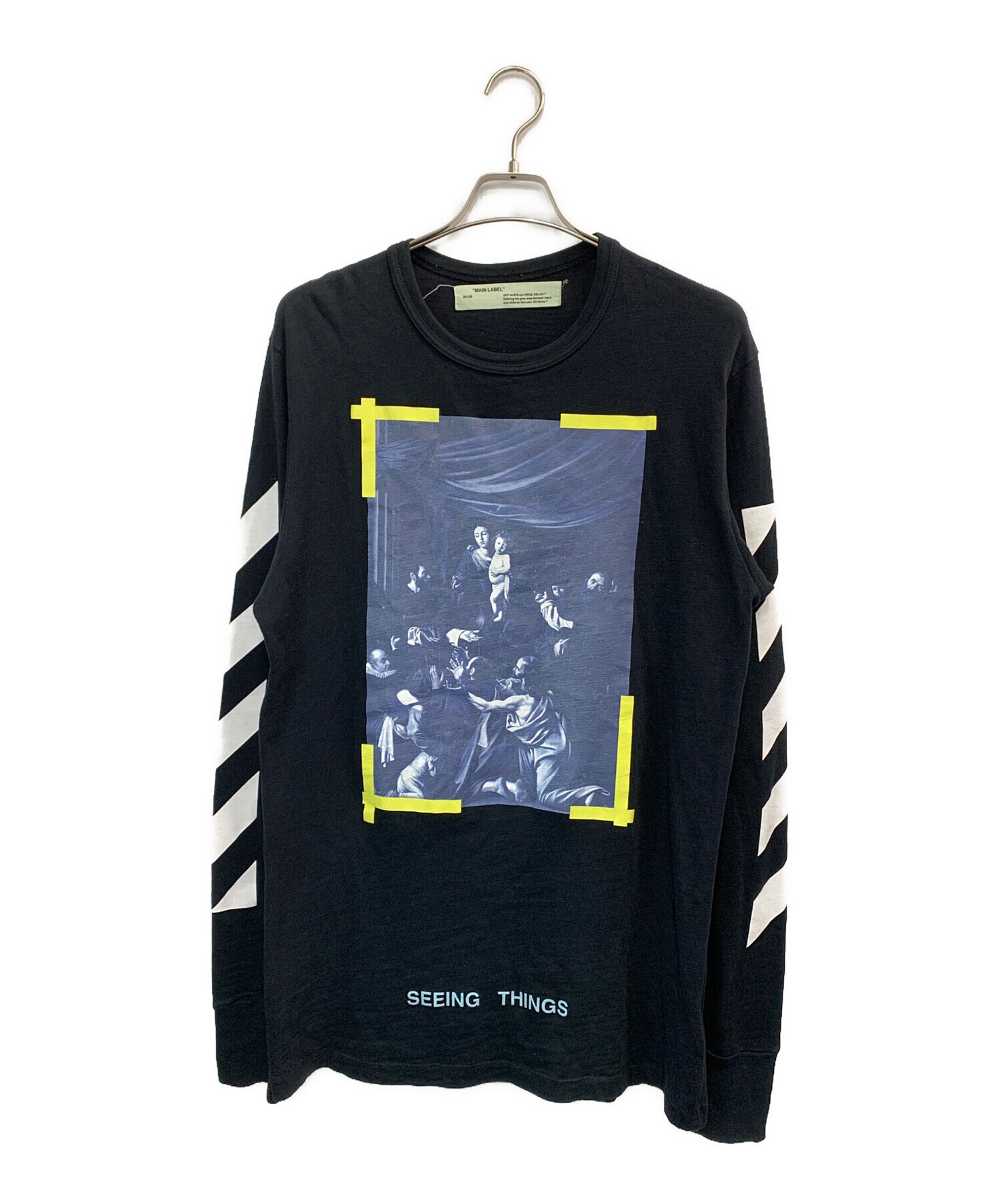 Off-White アートプリント長袖カットソー 中古・古着通販】OFFWHITE (オフホワイト) 長袖カットソー ブラック