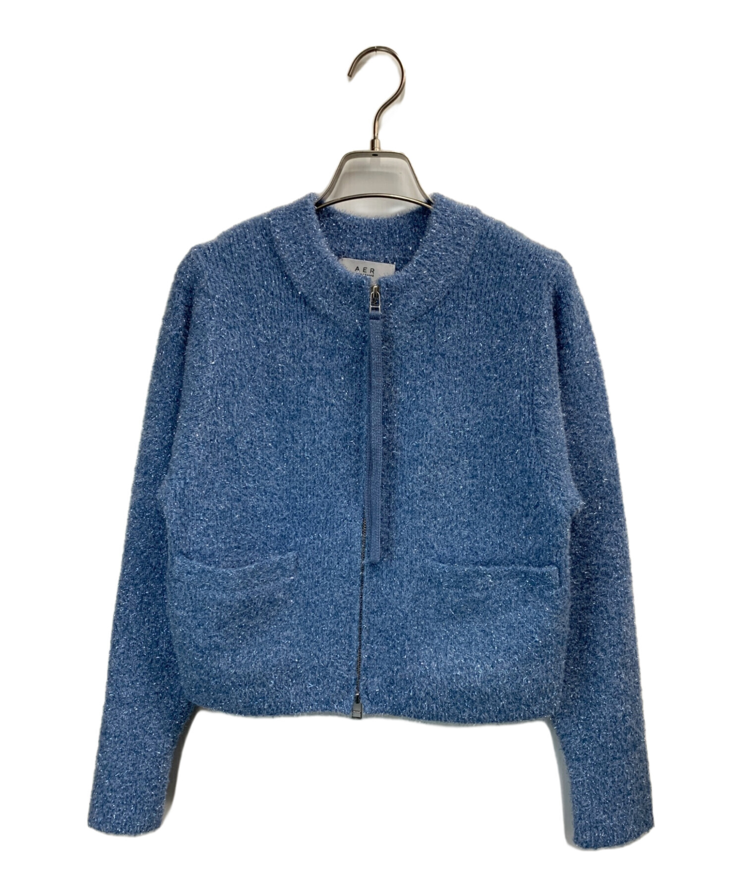 アメリヴィンテージ MEDI ENROULER ROPE TOP ブルー Ameri（アメリ）の「MEDI ROLLER ART SHEER TOP（シャツ/ブラウス