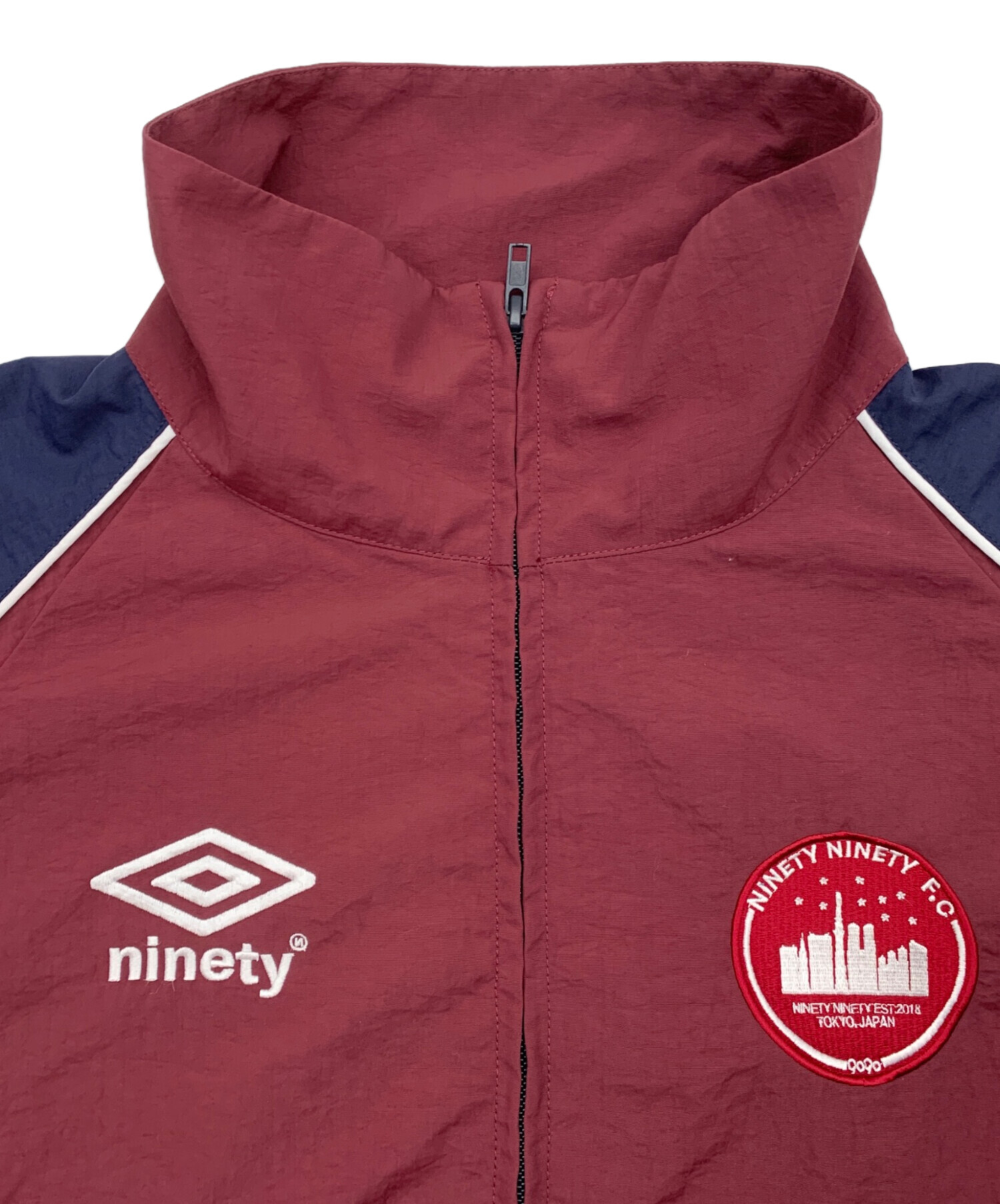 9090/ninetyt ×UMBROコラボナイロンジャケット ワインレッド 中古・古着通販】UMBRO (アンブロ) 9090 (9090) City Logo Nylon